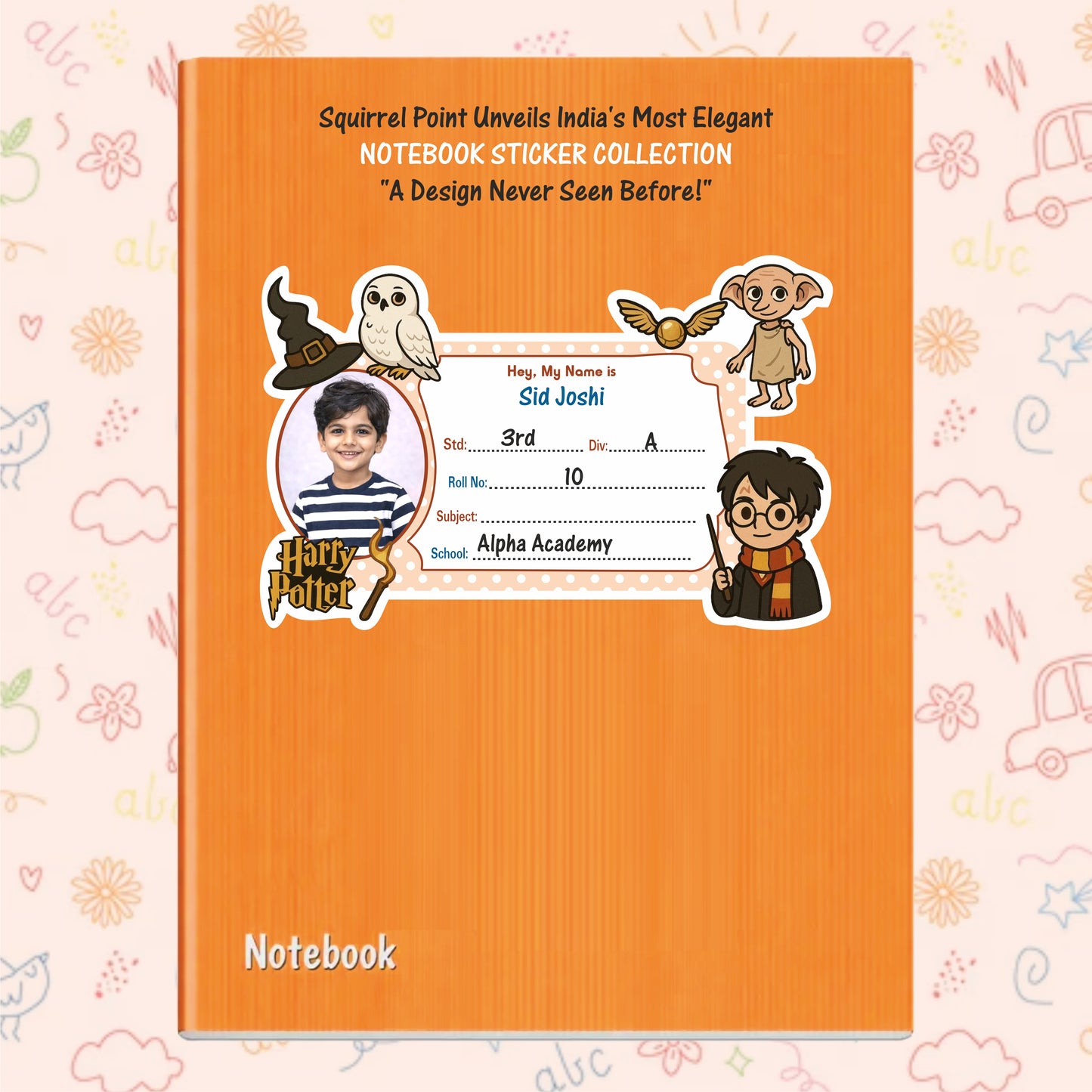 HERRY POTTER PERSONALIZED NOTEBOOK STICKERS