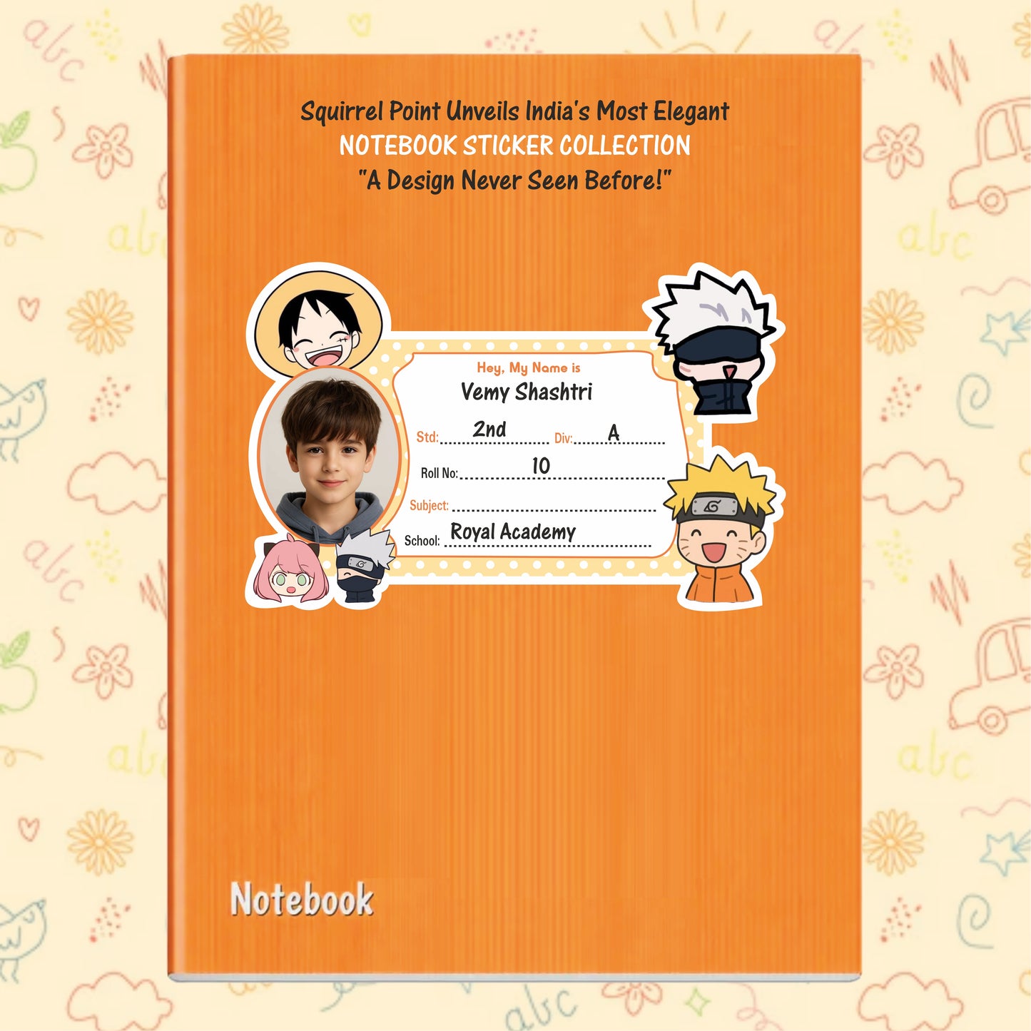 DE ANIME PERSONALIZED NOTEBOOK STICKERS