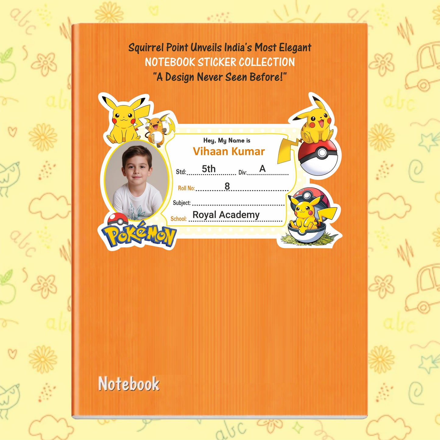 POKEMON PERSONALIZED NOTEBOOK STICKERS
