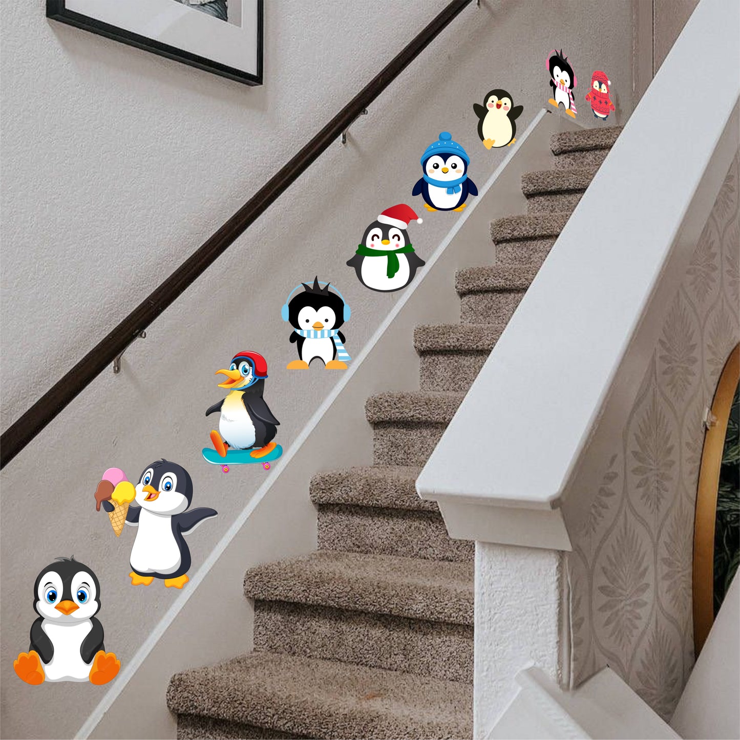 PENGUIN STAIRCASE DIY WALL STICKER
