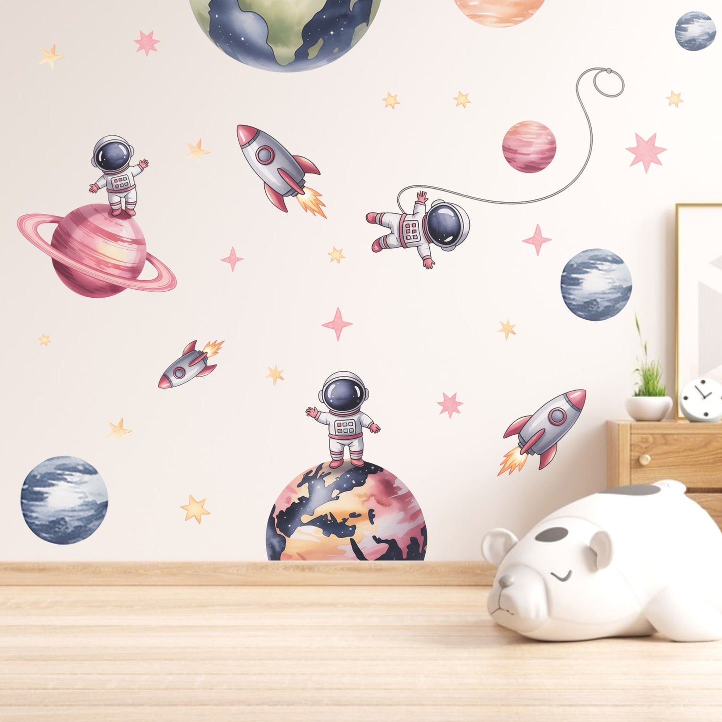 TINY ASTRONAUT GALAXY KIDS ROOM DIY WALL STICKER