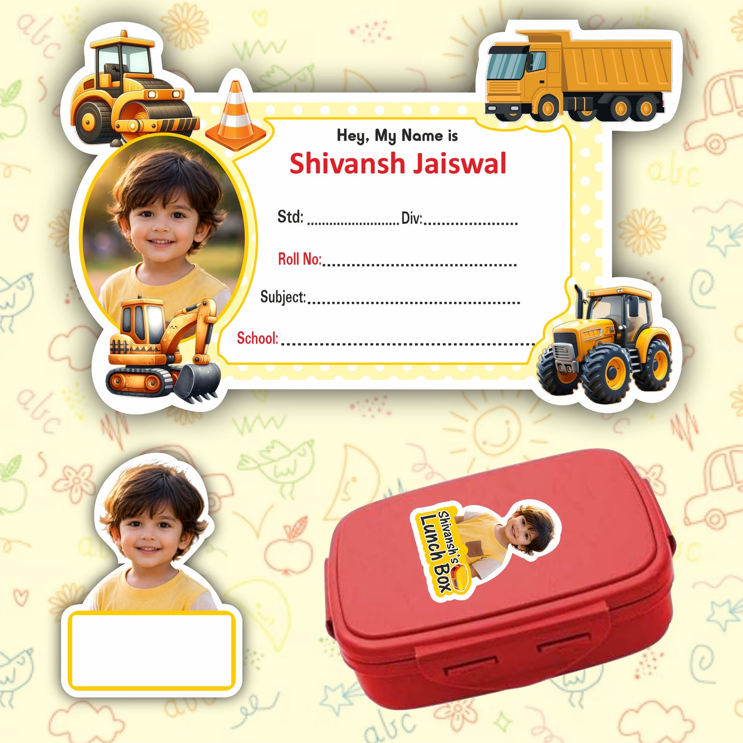CONSTRUCTION VEHICLE COMBO STICKER SET