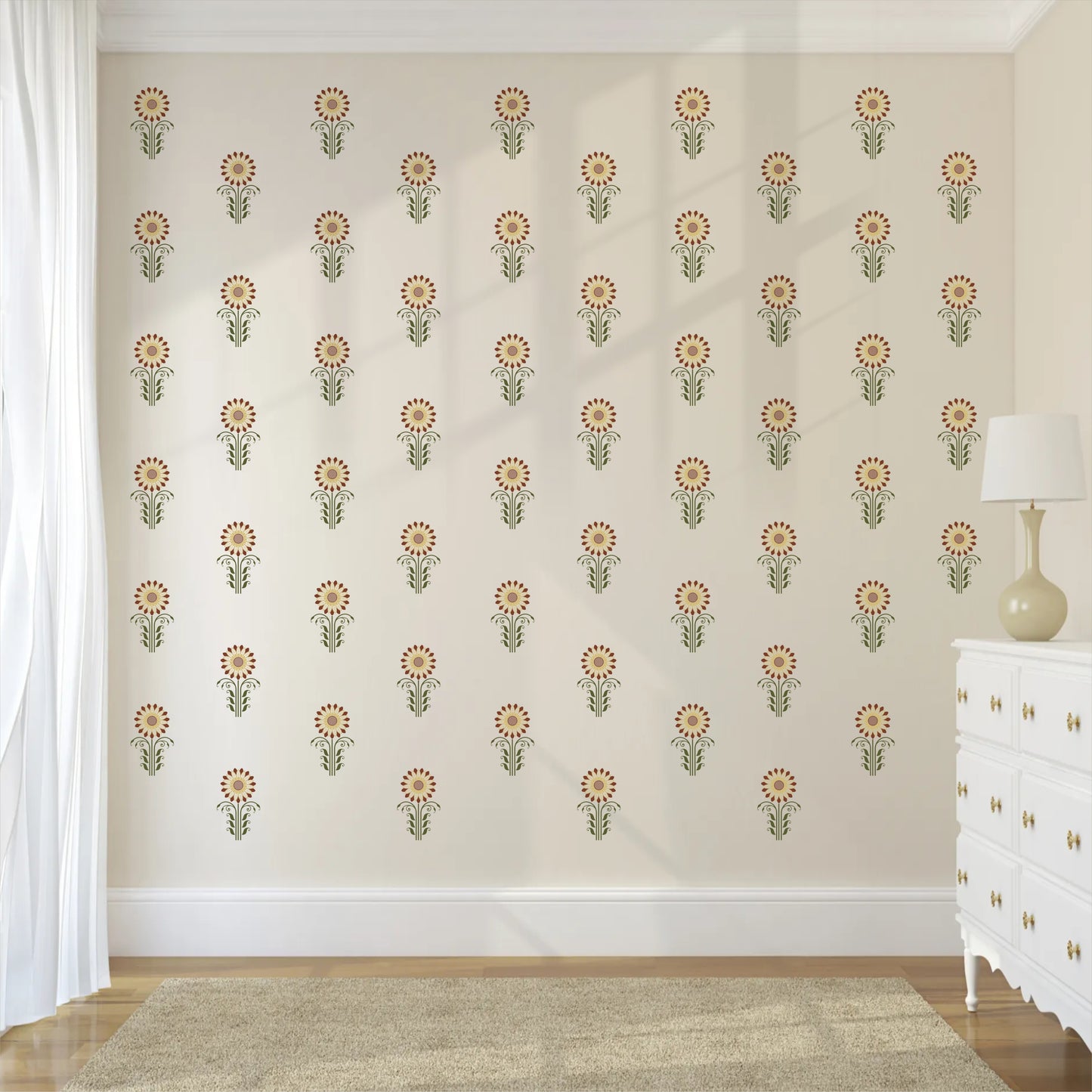 FLOWER BOHO STRIPS DIY WALL STICKER