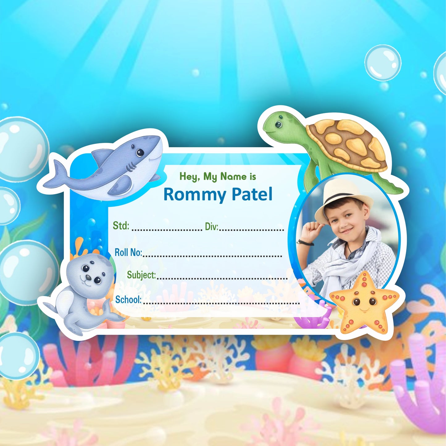 OCEAN ADVENTURE PERSONALIZED NOTEBOOK STICKERS
