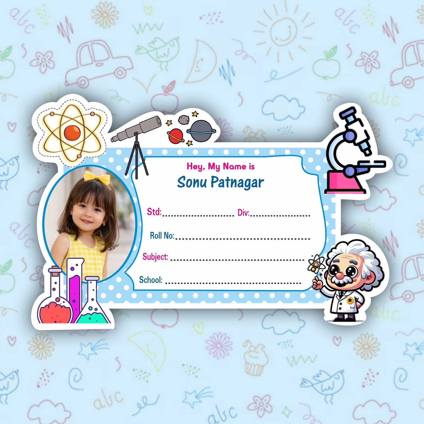 SCIENCE MASTER PERSONALIZED NOTEBOOK STICKERS