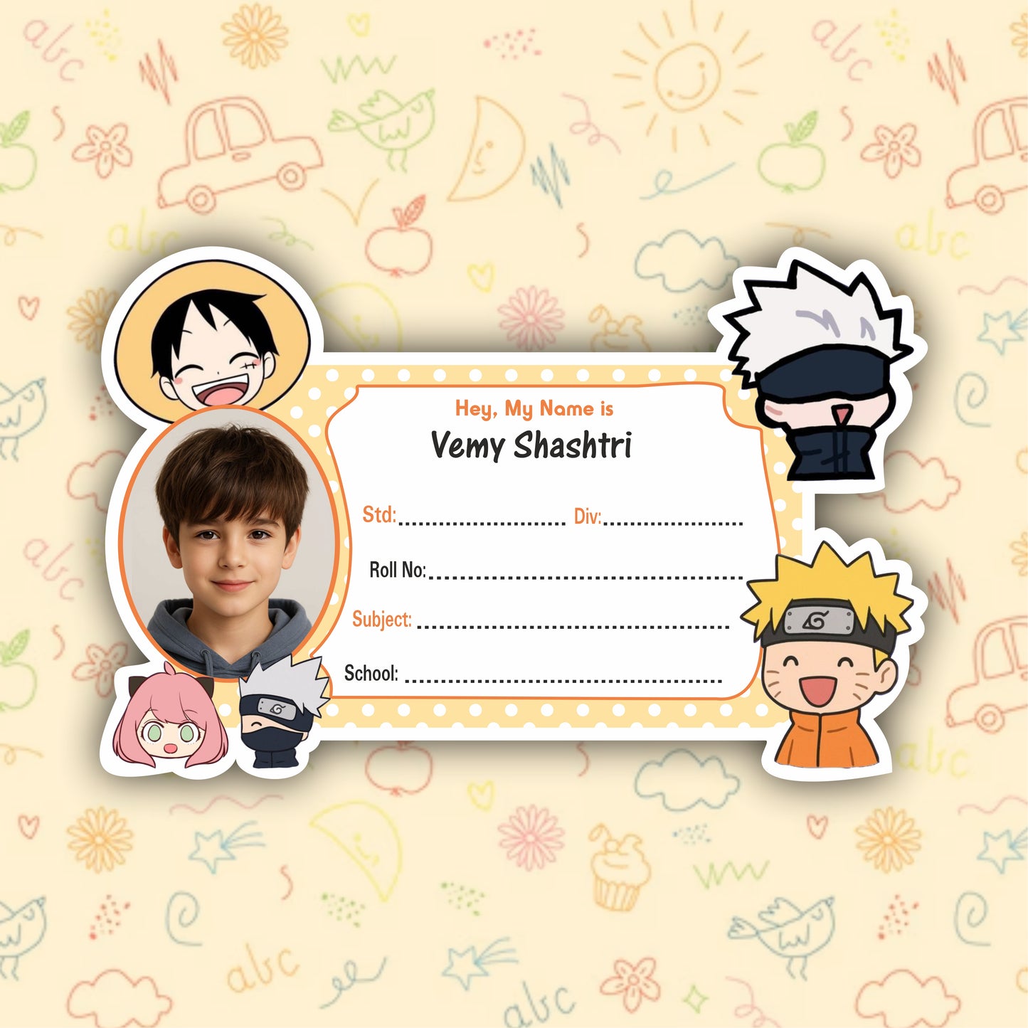 DE ANIME PERSONALIZED NOTEBOOK STICKERS