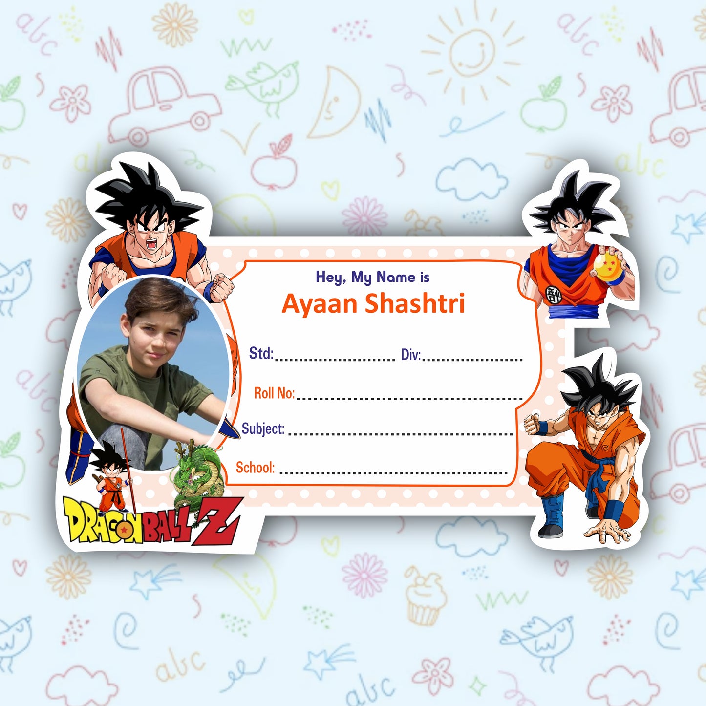 GOKU ANEMY PERSONALIZED NOTEBOOK STICKERS