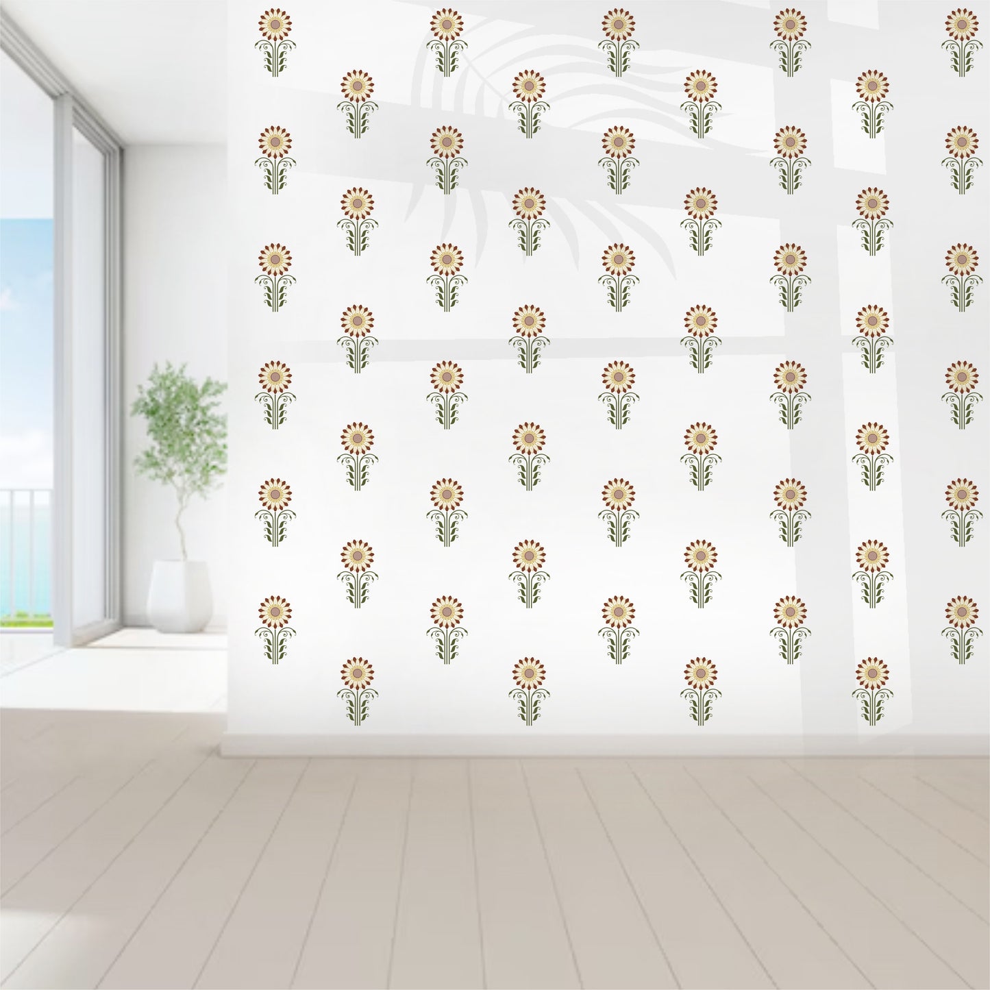 FLOWER BOHO STRIPS DIY WALL STICKER