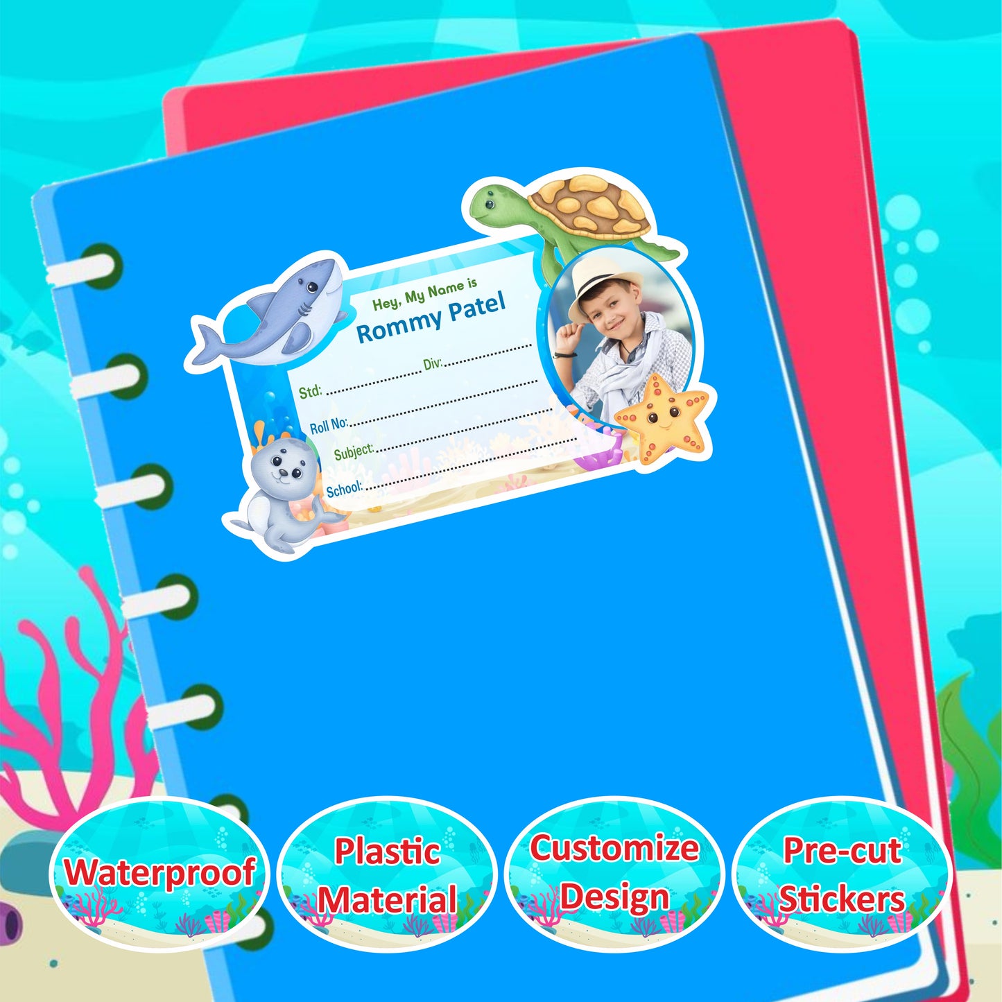 OCEAN ADVENTURE PERSONALIZED NOTEBOOK STICKERS