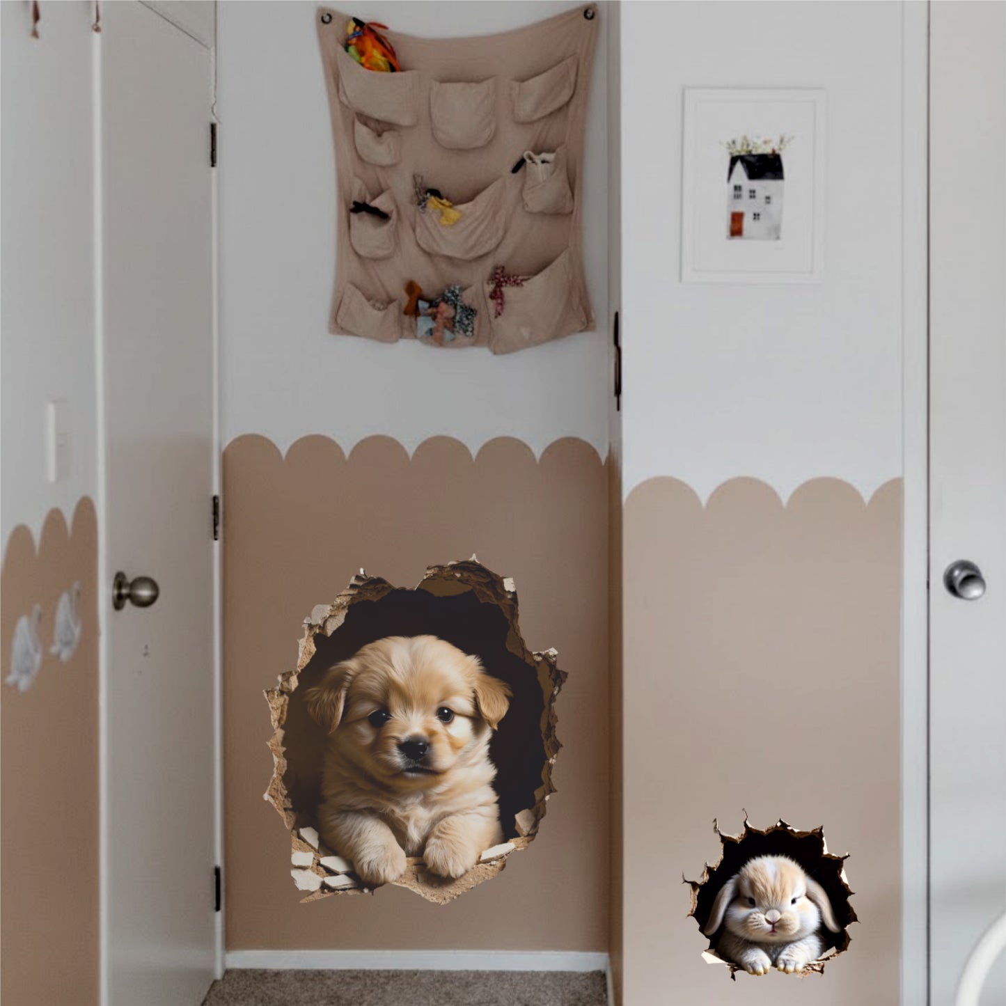 CUTE PUPPY AND FRIENDS SECRET 3D WALL DECAL