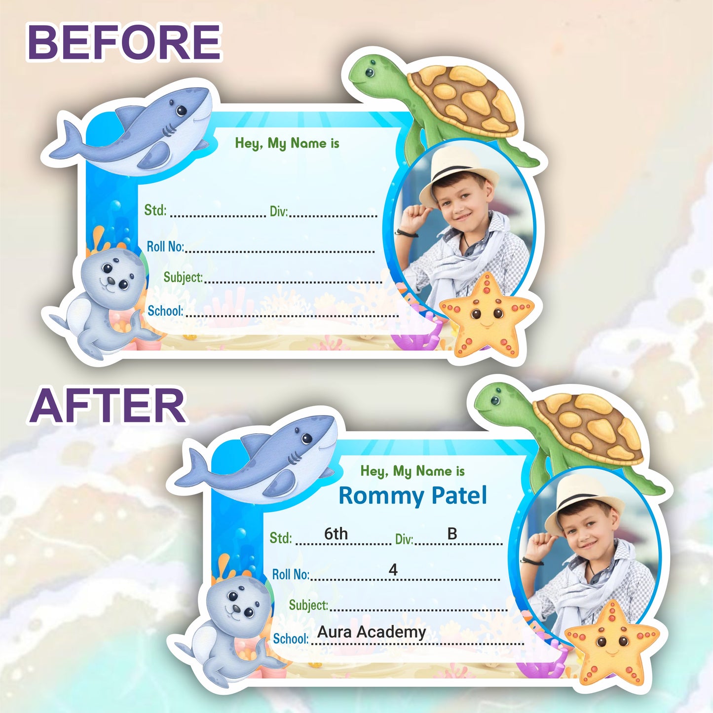 OCEAN ADVENTURE PERSONALIZED NOTEBOOK STICKERS