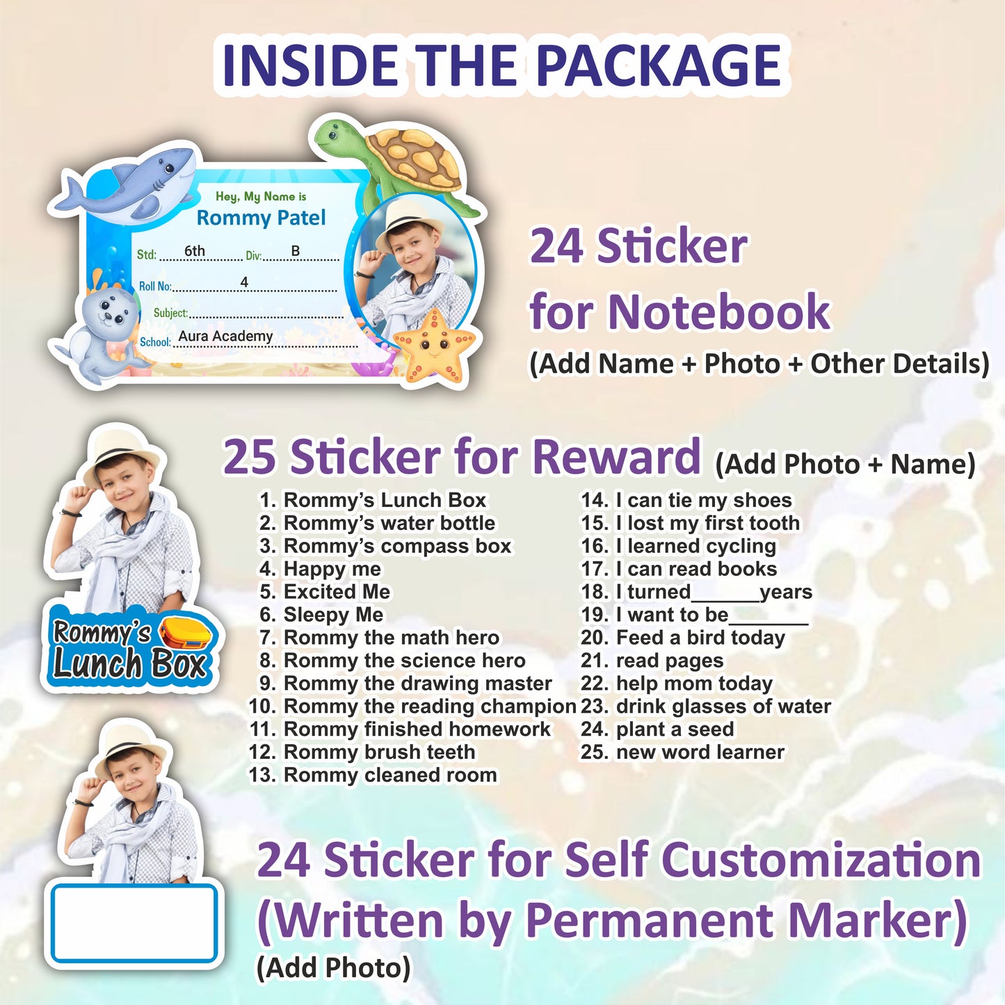 OCEAN ADVENTURE KIDS COMBO STICKER SET