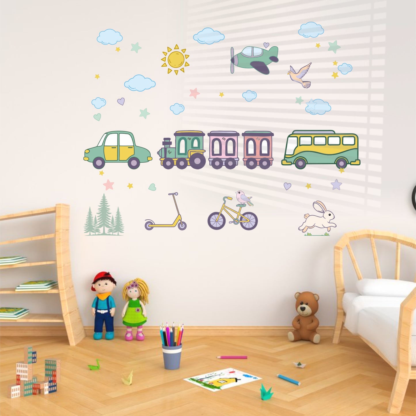 KIDS VEHICLE WORLD DECAL SET