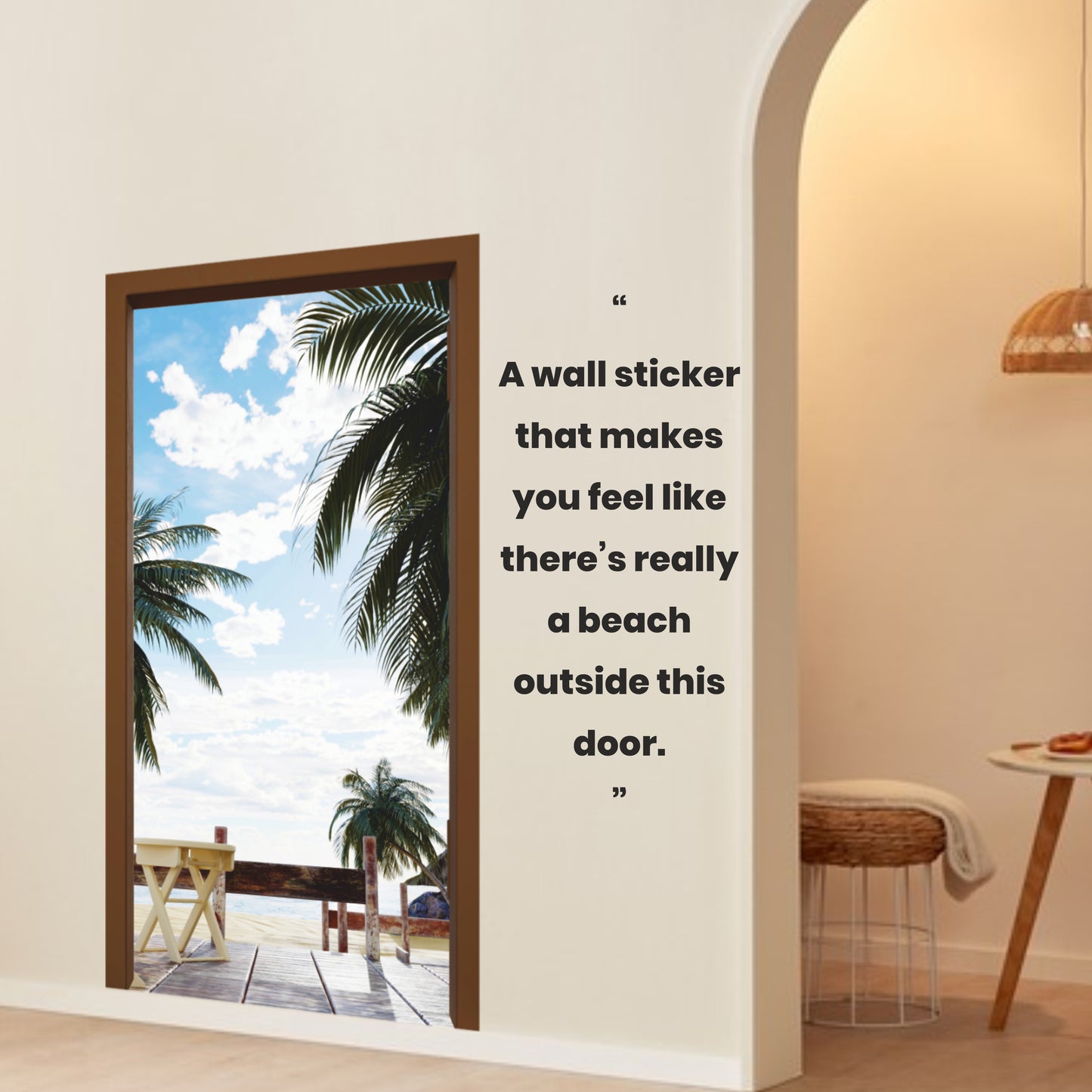 3D TROPICAL BEACH DOOR ILLUSION