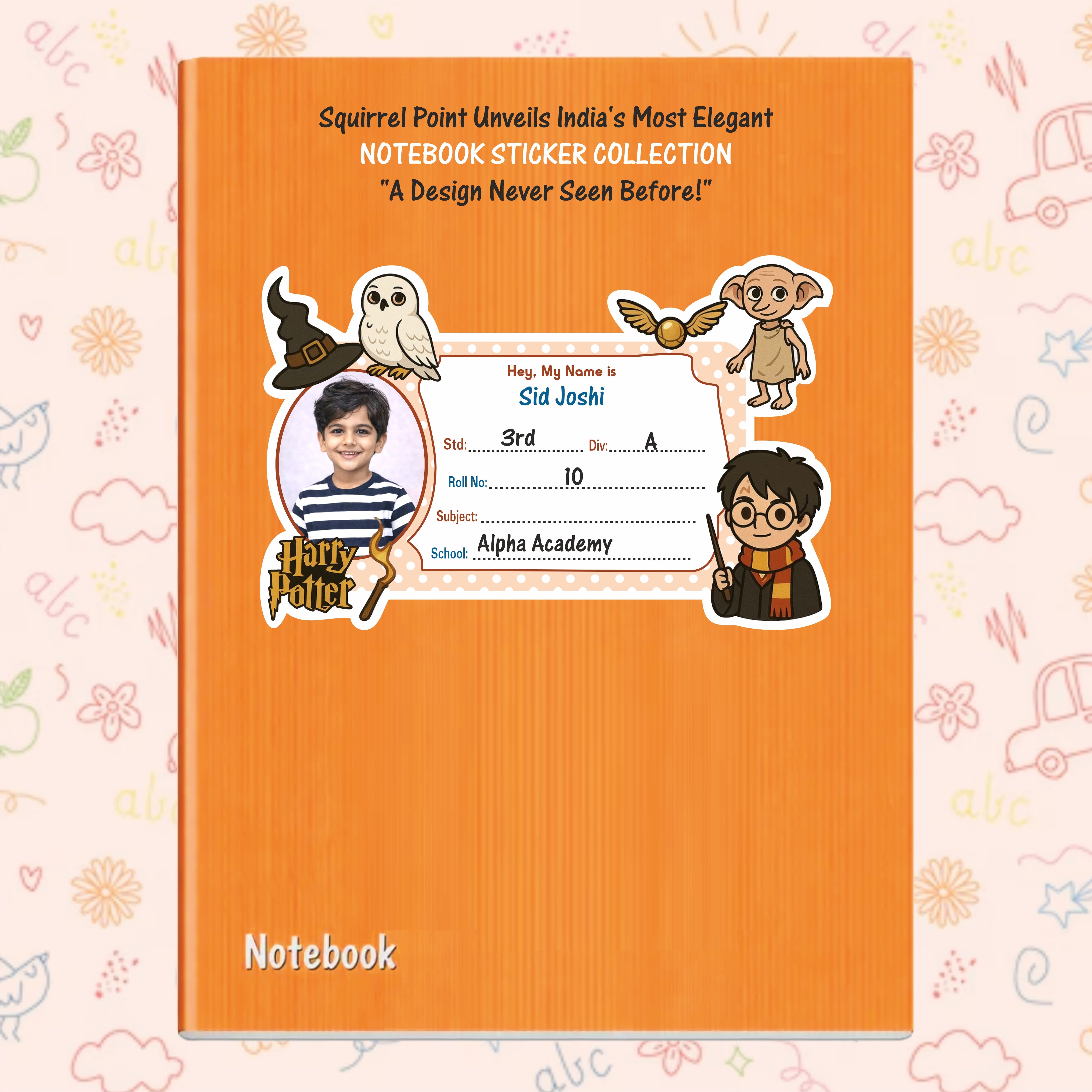 HERRY POTTER PERSONALIZED NOTEBOOK STICKERS