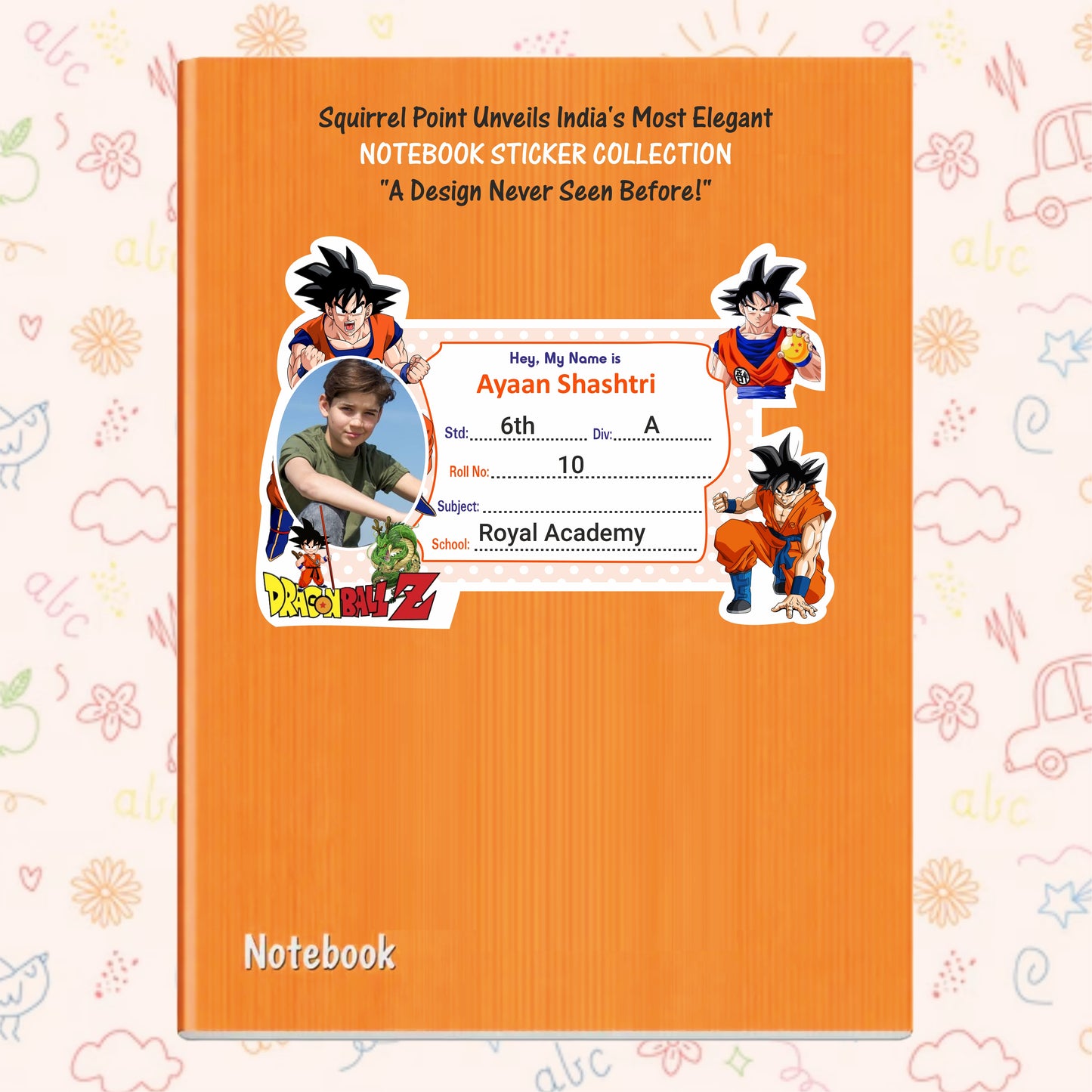 GOKU ANEMY PERSONALIZED NOTEBOOK STICKERS
