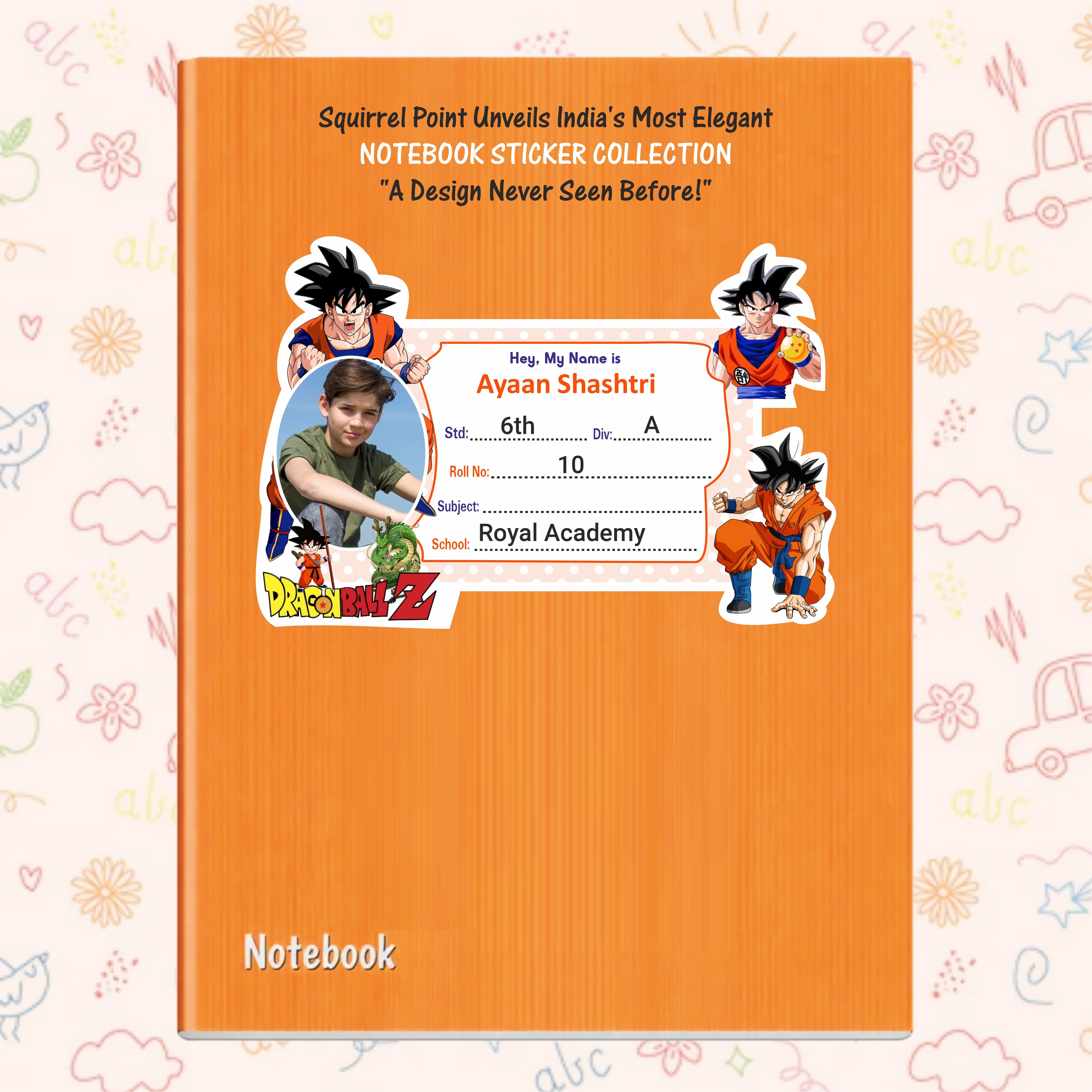 GOKU ANEMY PERSONALIZED NOTEBOOK STICKERS