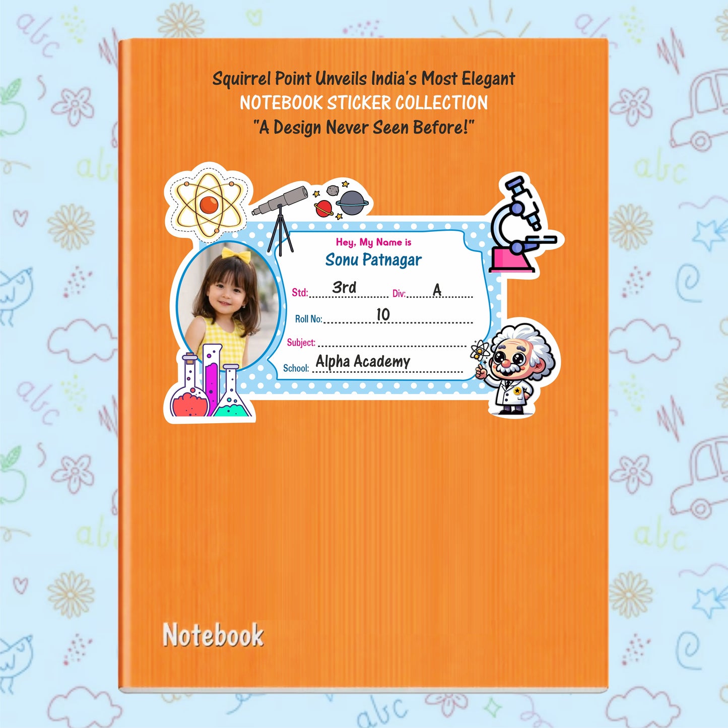 SCIENCE MASTER PERSONALIZED NOTEBOOK STICKERS