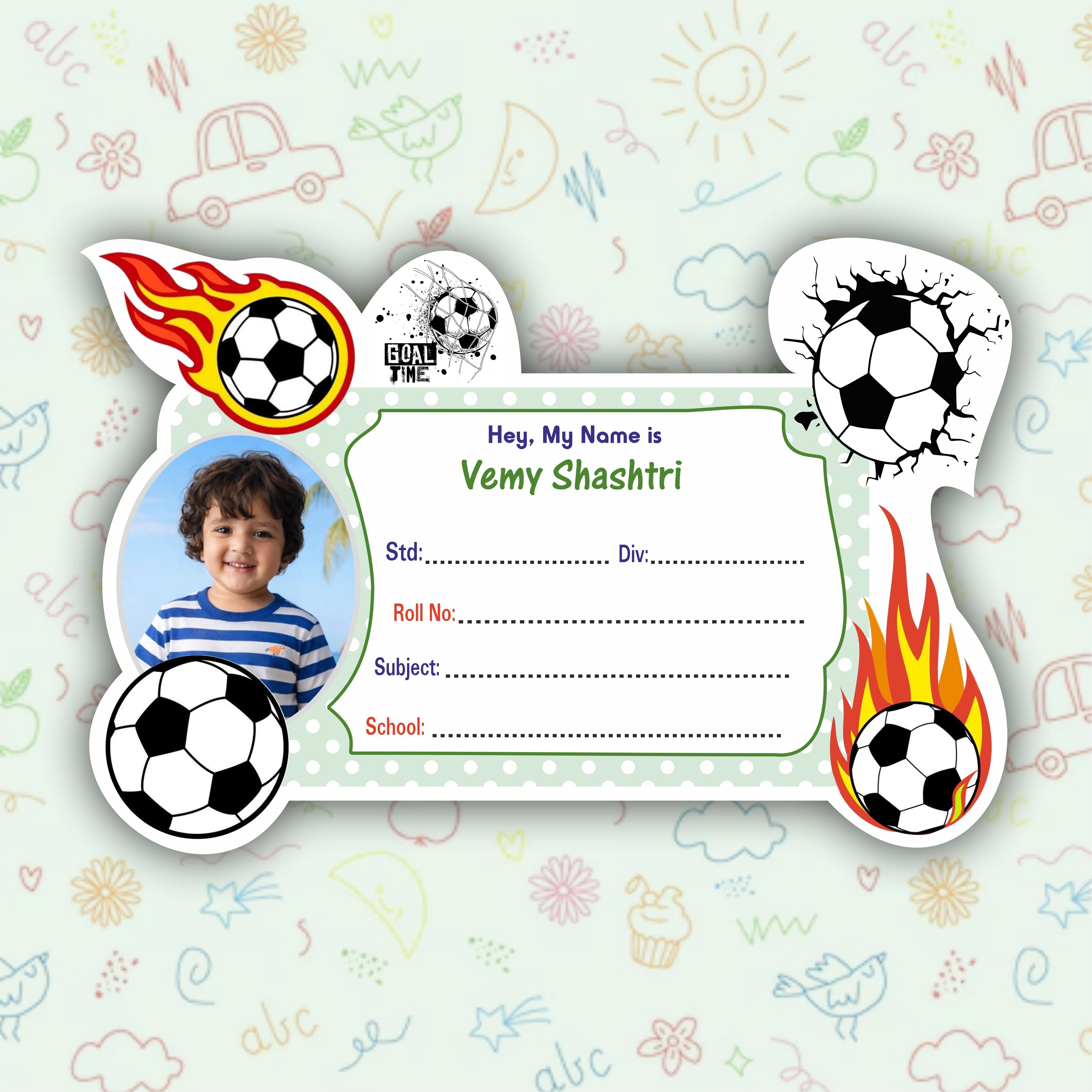 FOOTBALL PERSONALIZED NOTEBOOK STICKERS