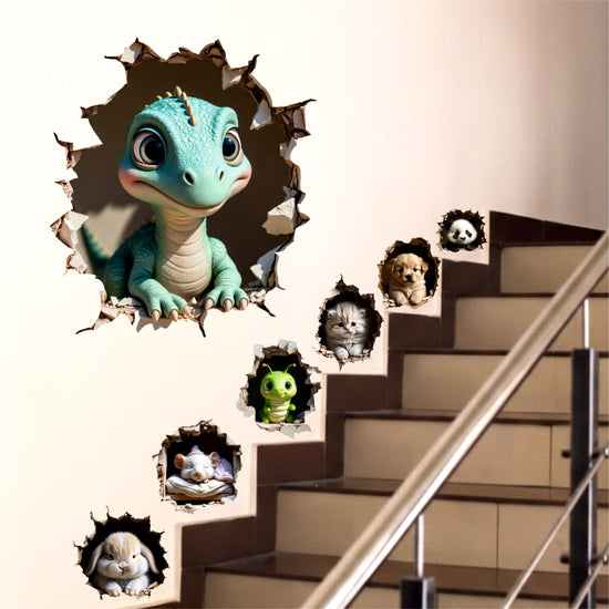 DINO AND FRIENDS SECRET 3D WALL DECAL