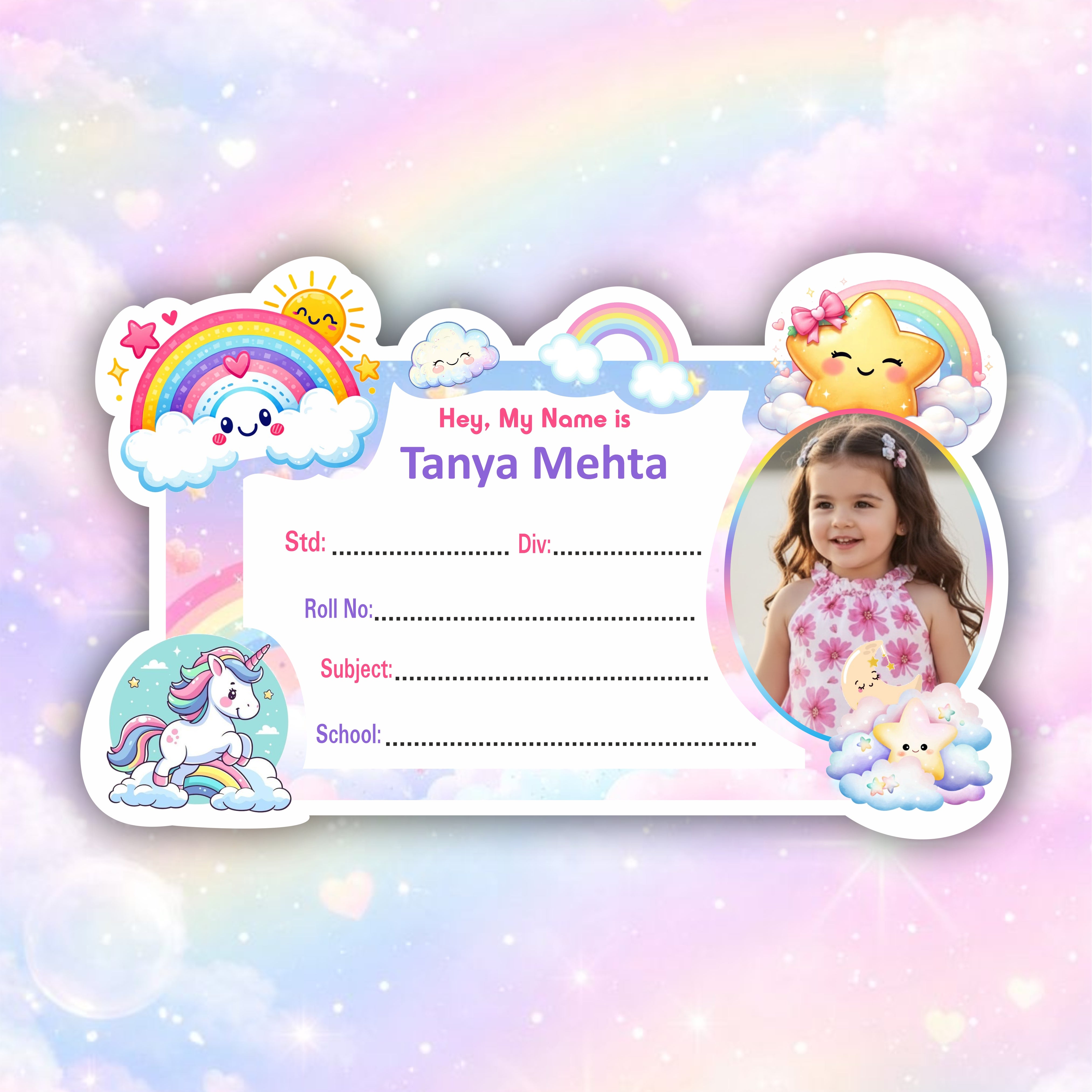 RAINBOW PERSONALIZED NOTEBOOK STICKERS