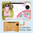 Personalized Kids Study Table Unicorn Dreams Theme– Custom Photo Laptop &Homework Desk