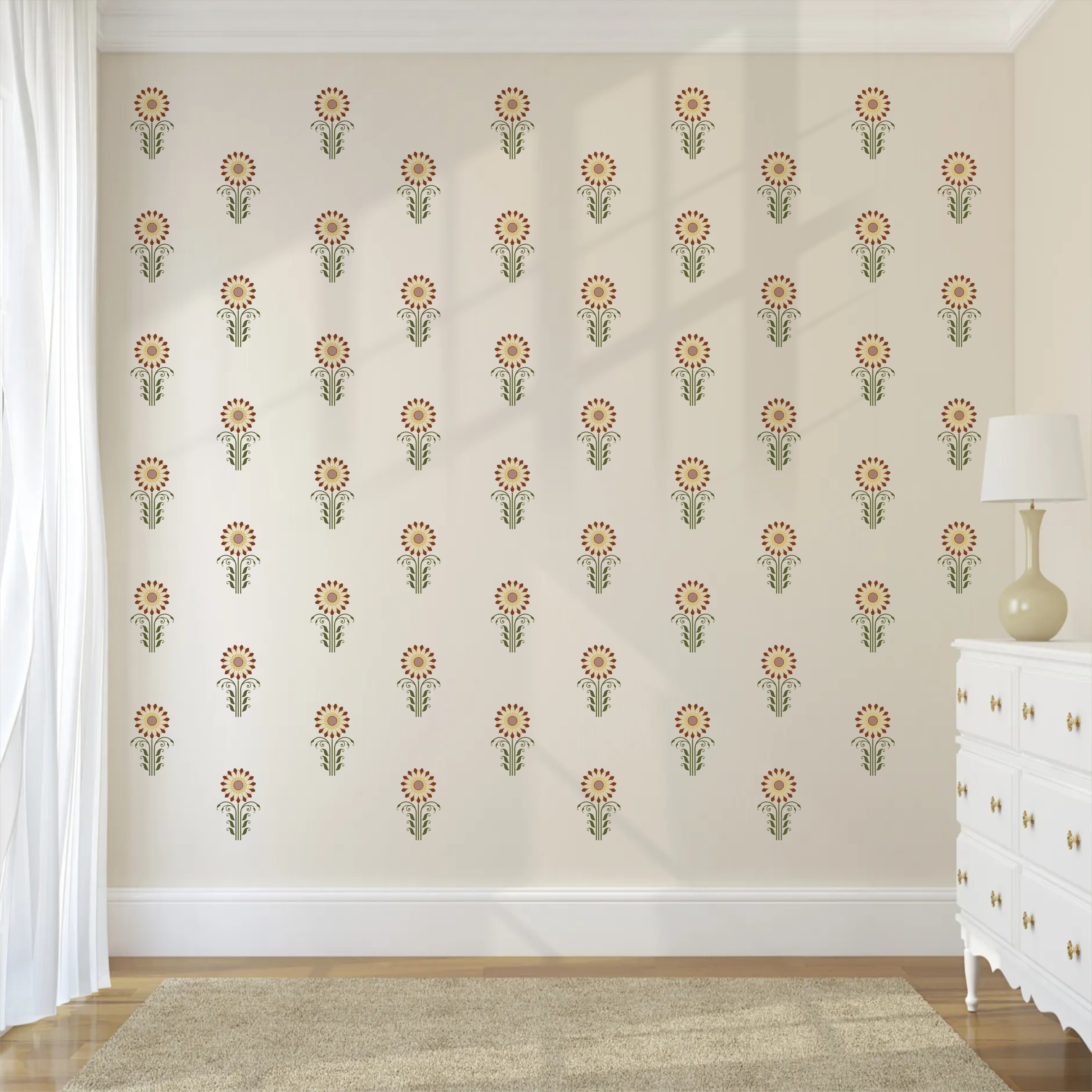 FLOWER BOHO STRIPS DIY WALL STICKER