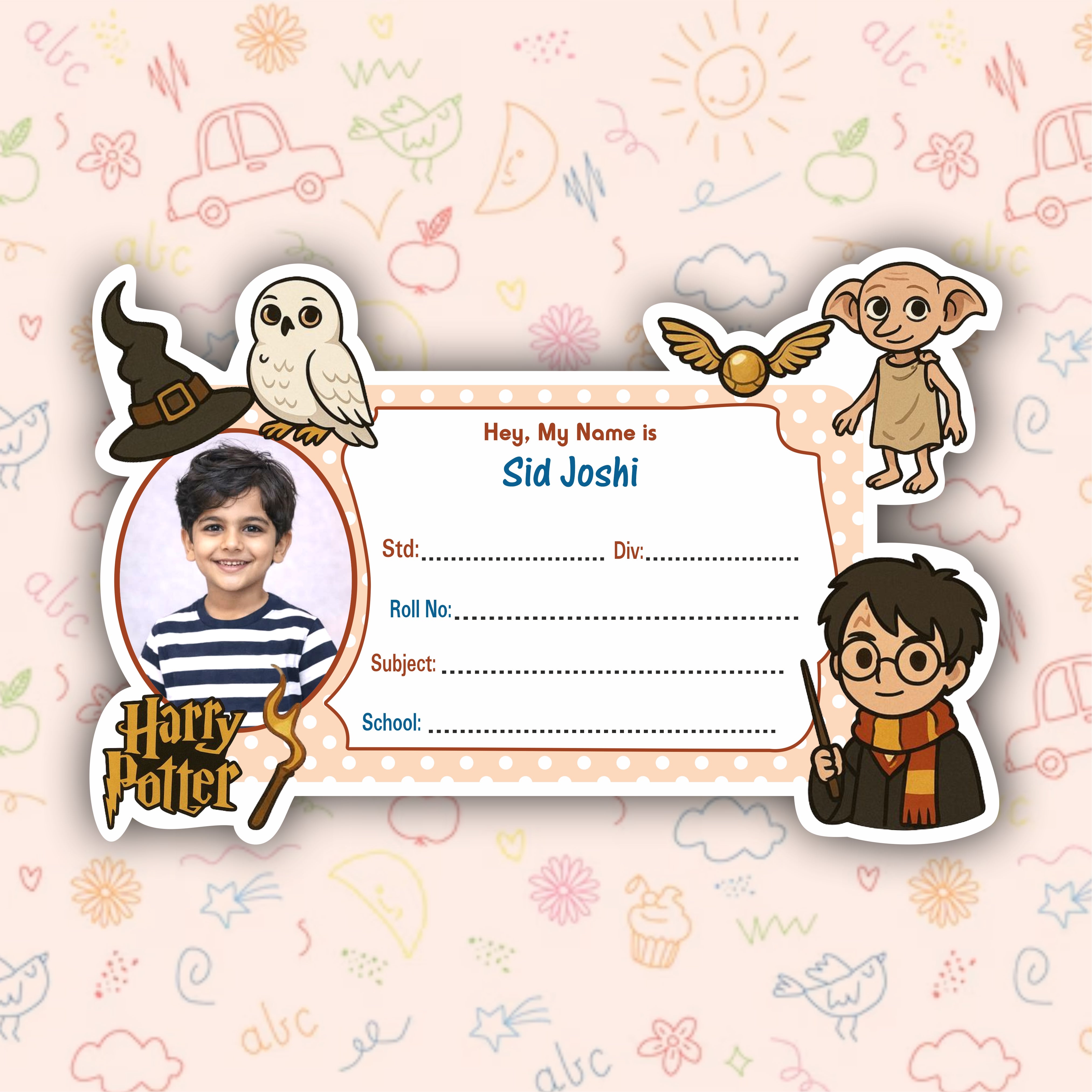 HERRY POTTER PERSONALIZED NOTEBOOK STICKERS