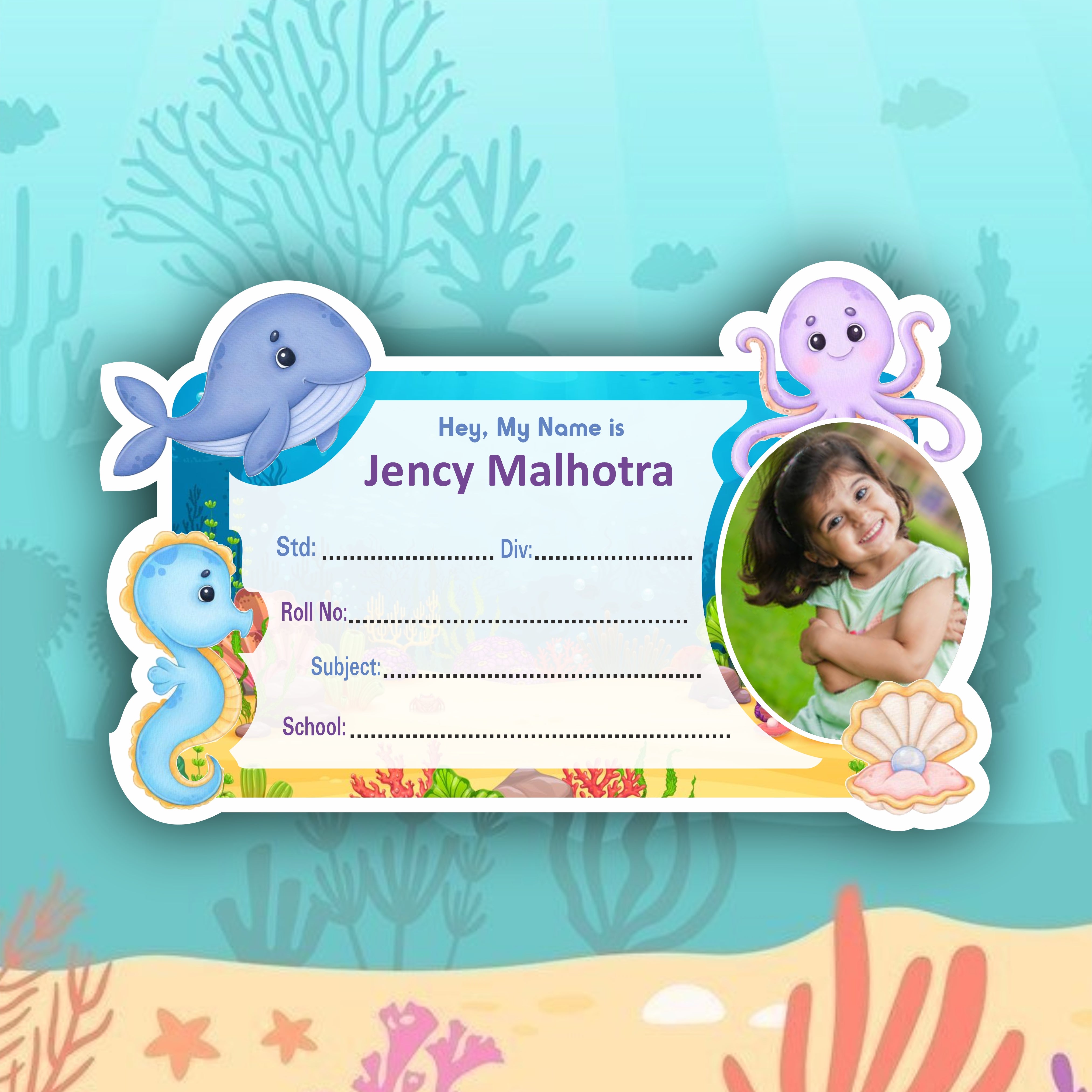 UNDER WATER WORLD PERSONALIZED NOTEBOOK STICKERS