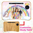 Personalized Kids Study Table Rainbow Theme– Custom Photo Laptop &Homework Desk