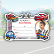 CAR RACER PANDA PERSONALIZED NOTEBOOK STICKERS