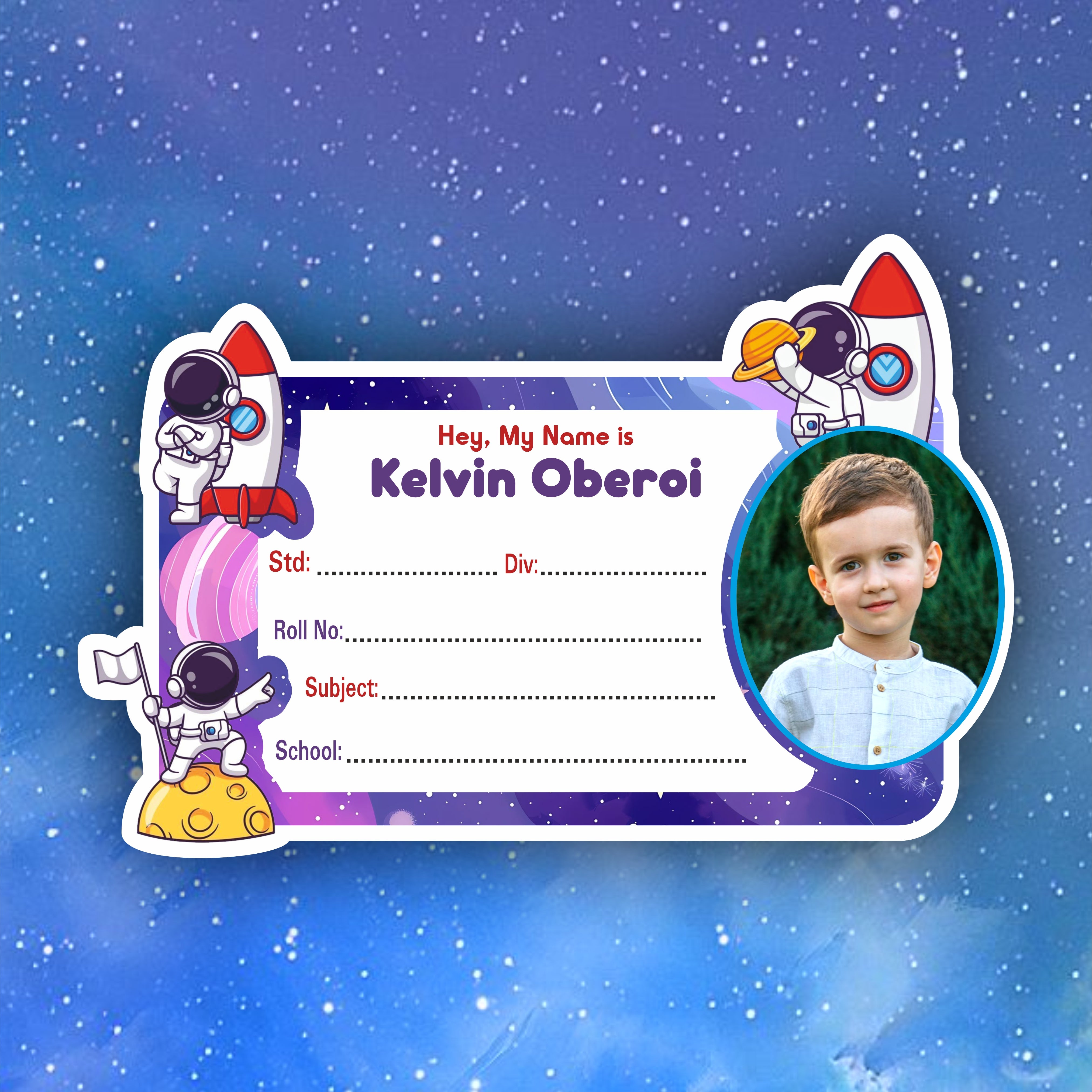 ASTRONAUT ADVENTURE KIDS PERSONALIZED NOTEBOOK STICKERS