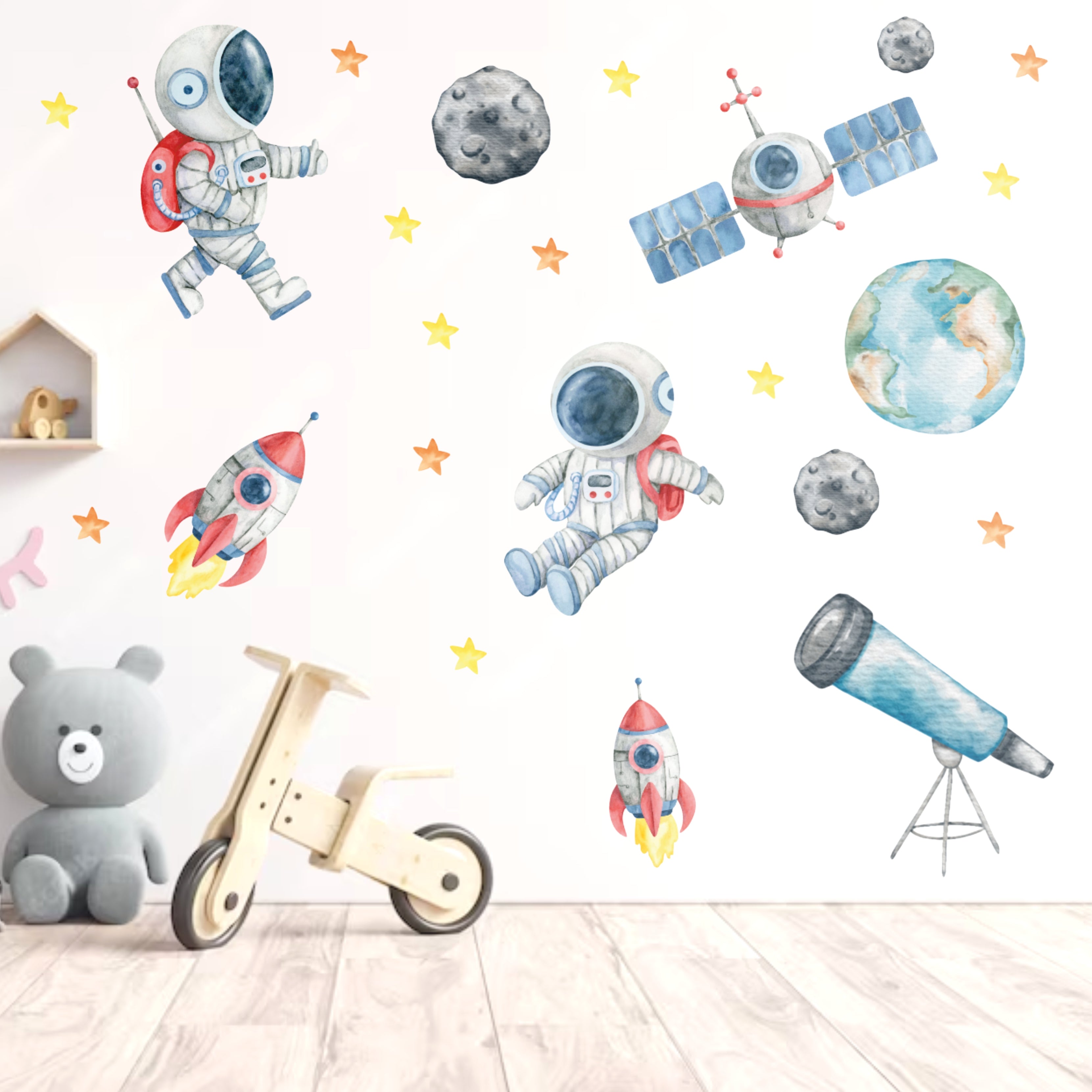 LITTLE ASTRONOMER KIDS ROOM DIY WALL STICKER