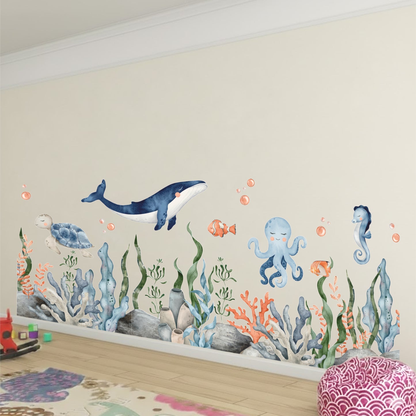 OCEAN WORLD KIDS ROOM DIY WALL STICKER