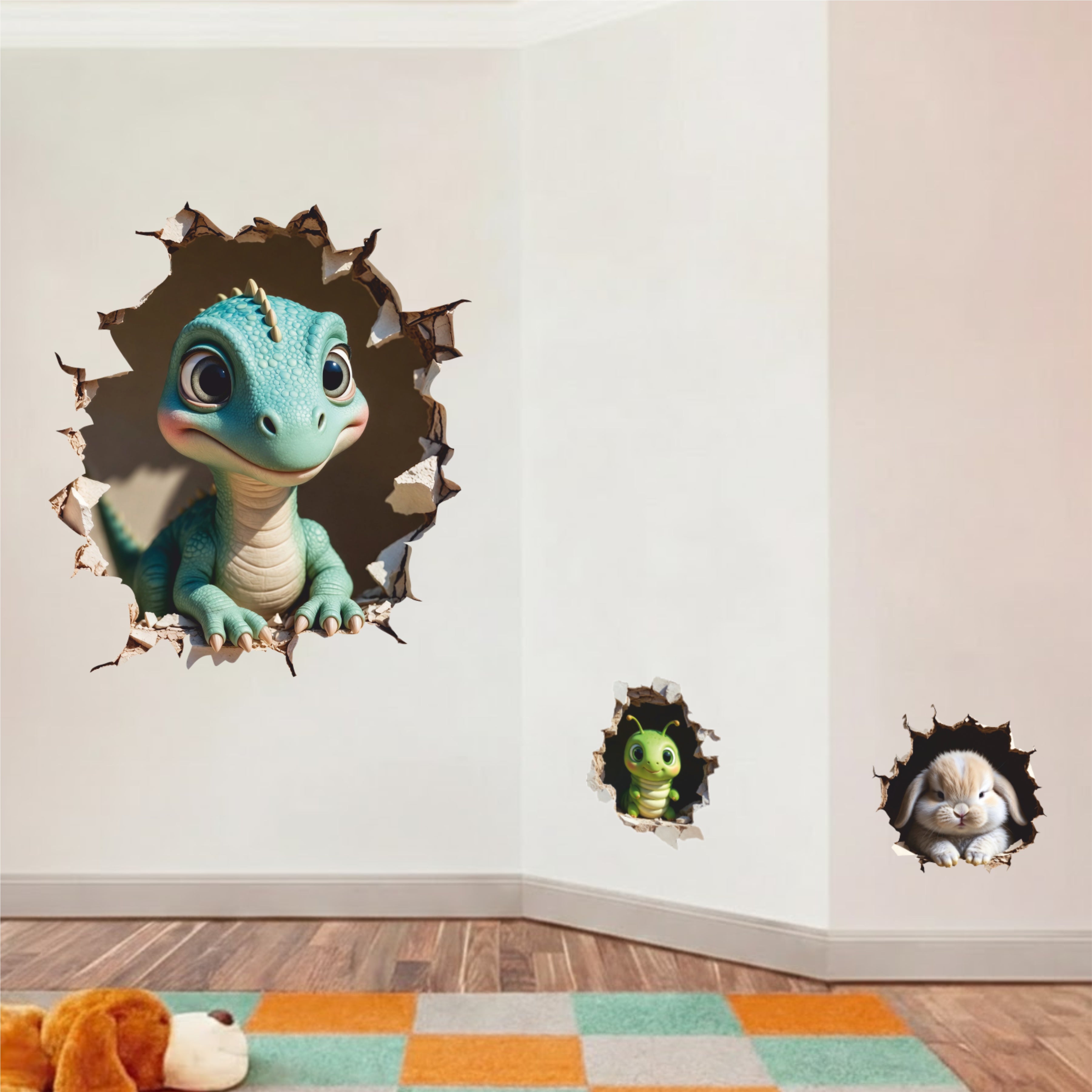 DINO AND FRIENDS SECRET 3D WALL DECAL