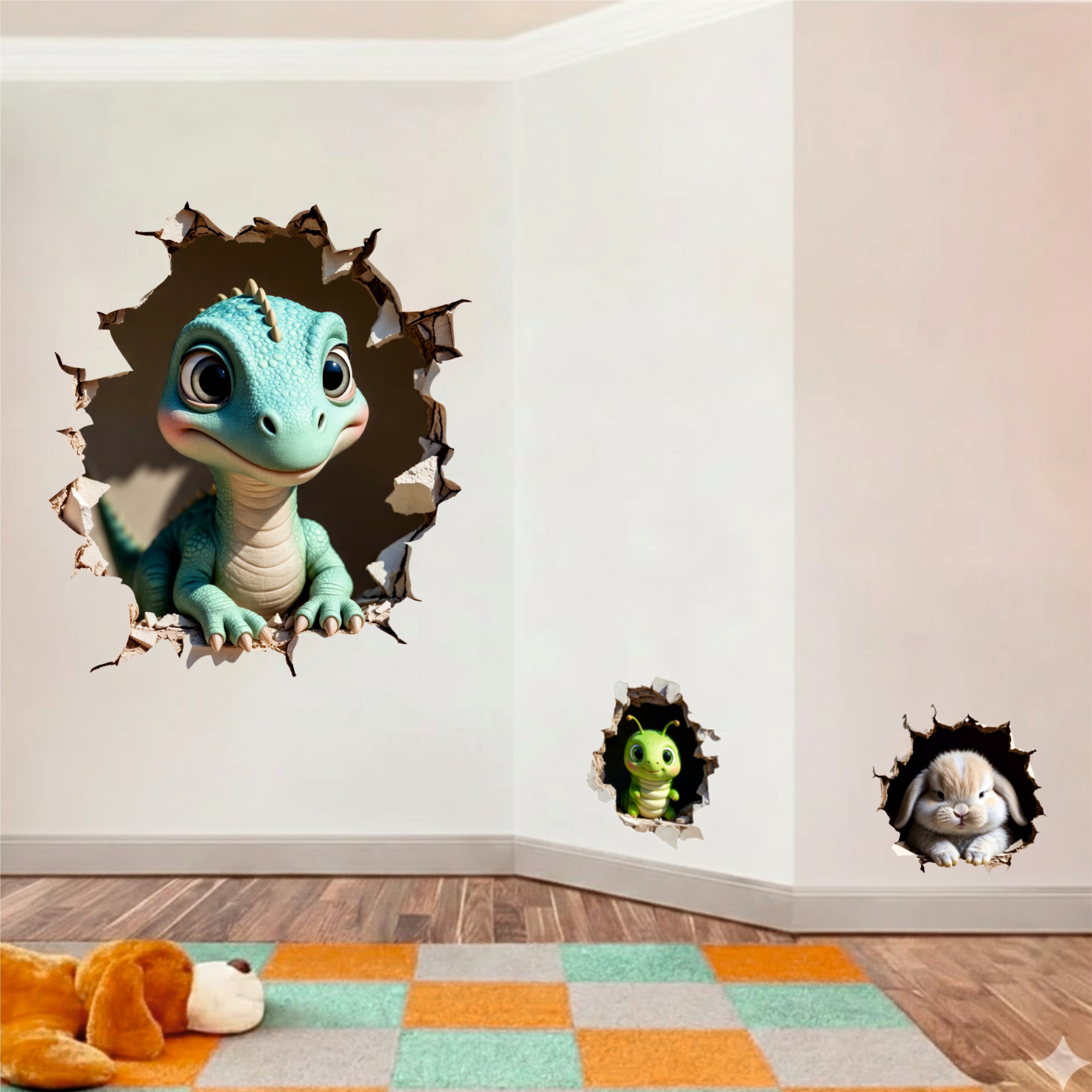 DINO AND FRIENDS SECRET 3D WALL DECAL