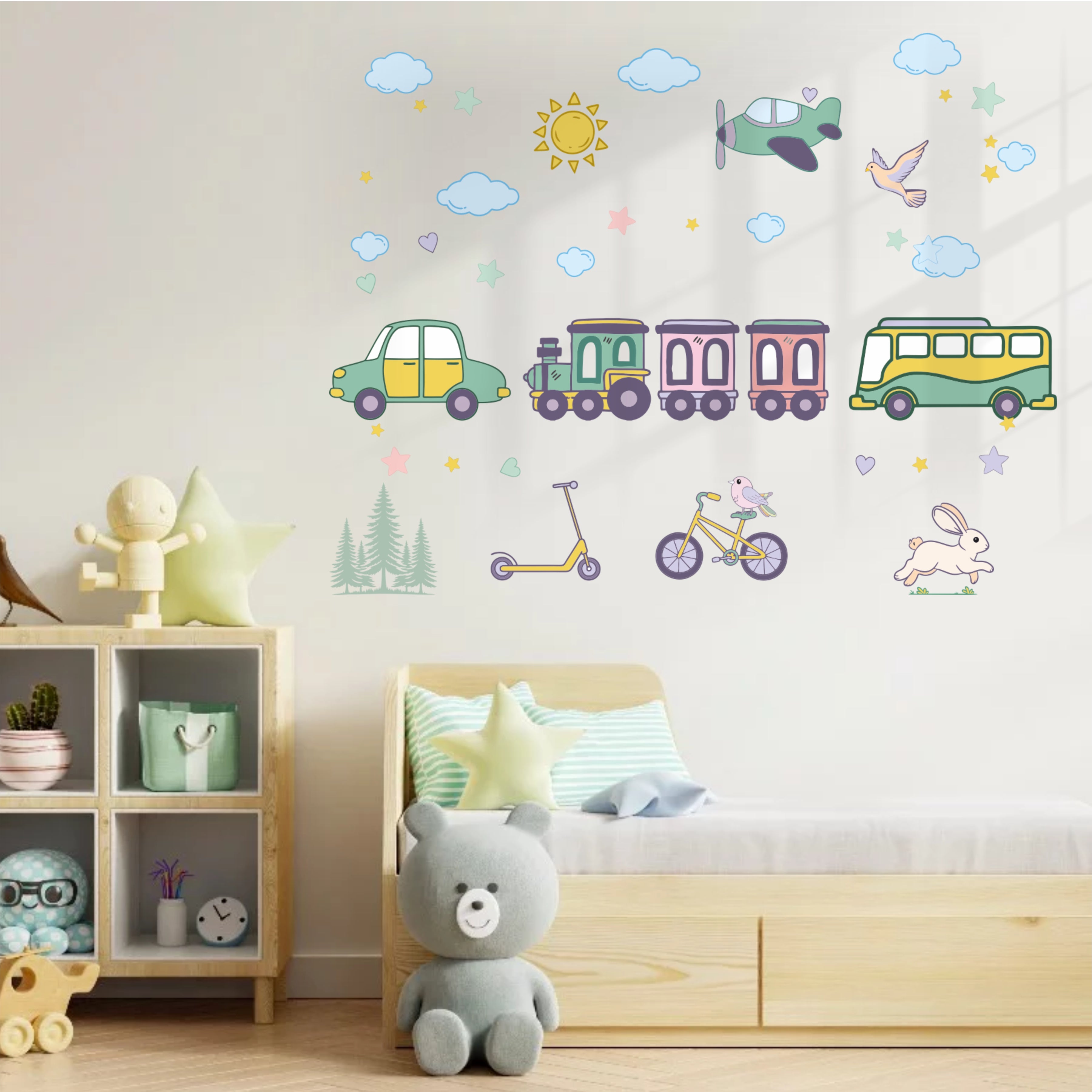 KIDS VEHICLE WORLD DECAL SET
