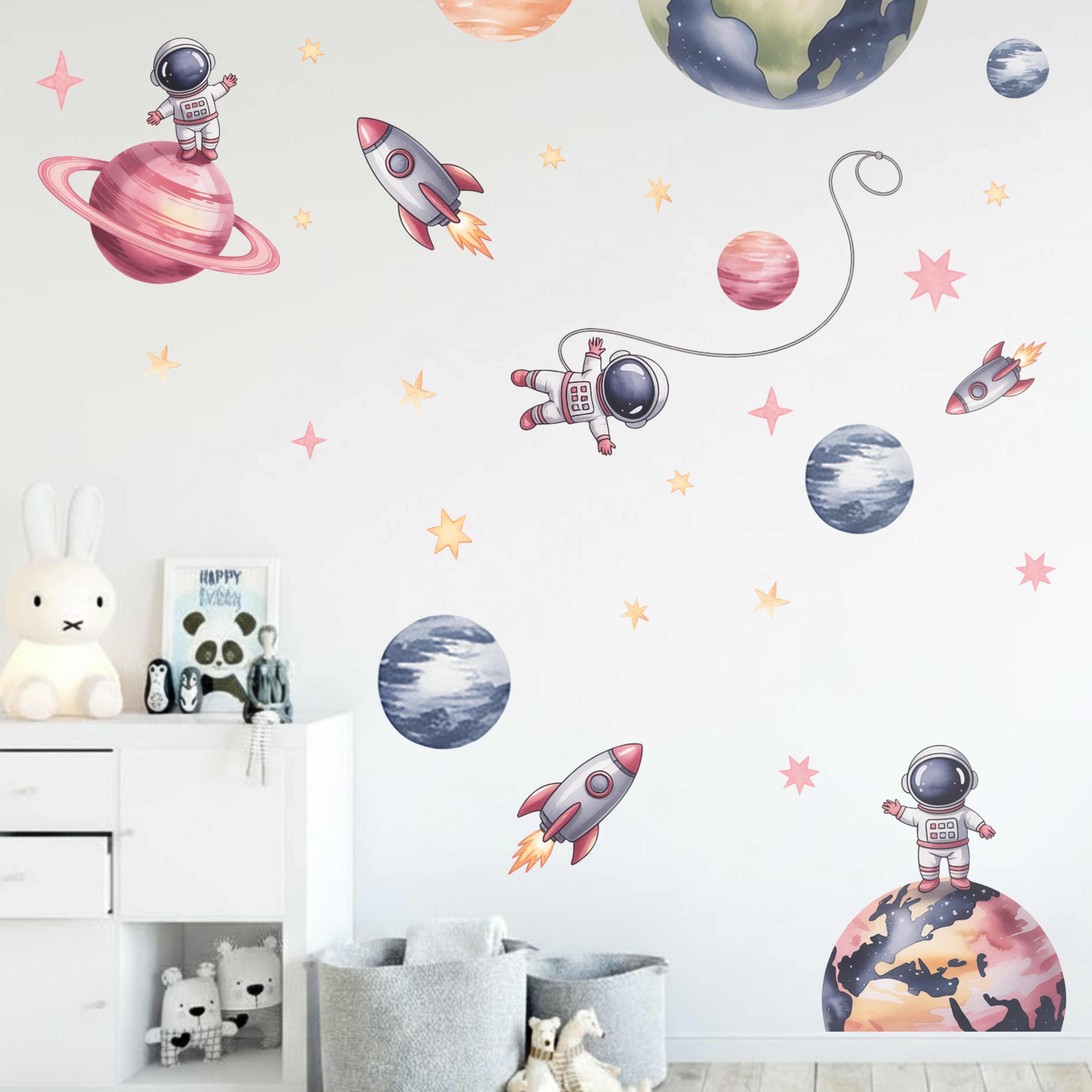 TINY ASTRONAUT GALAXY KIDS ROOM DIY WALL STICKER