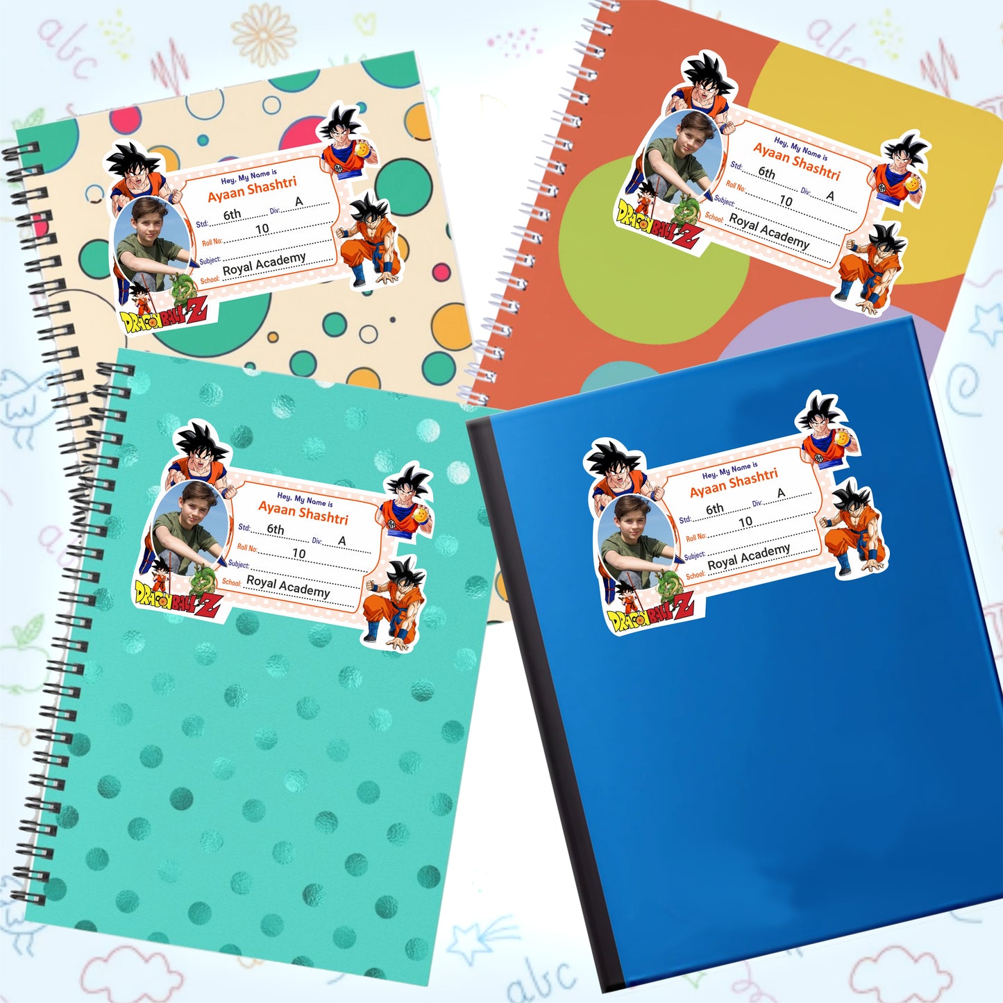 GOKU ANEMY PERSONALIZED NOTEBOOK STICKERS