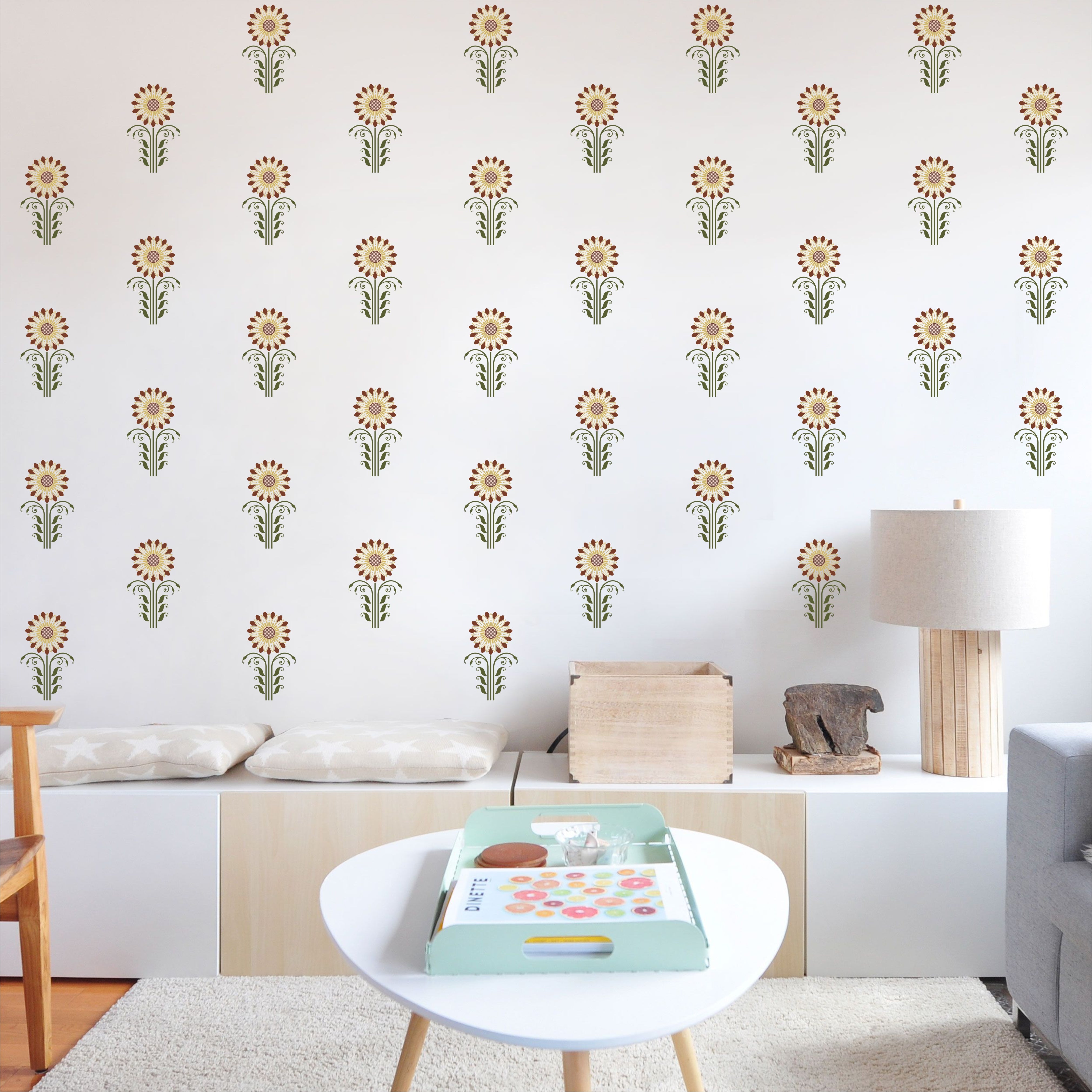 FLOWER BOHO STRIPS DIY WALL STICKER