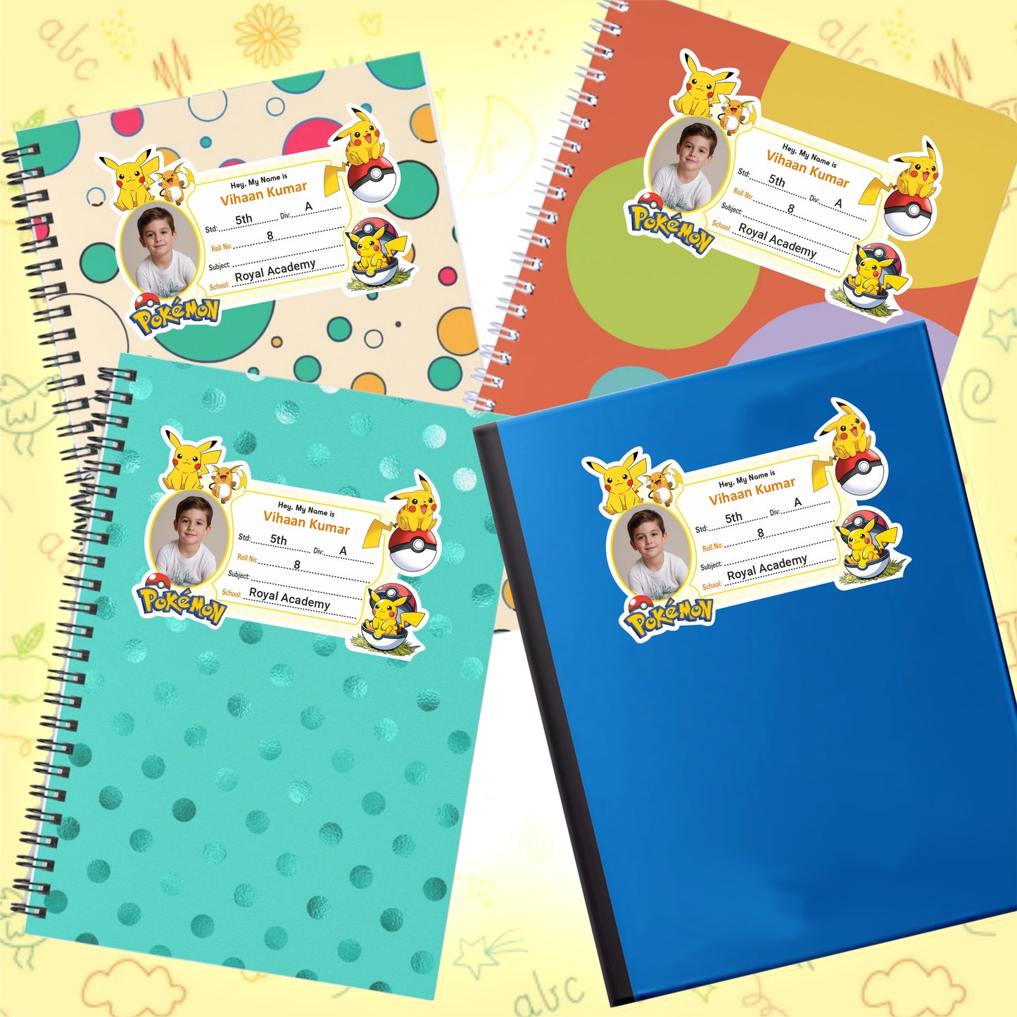 POKEMON PERSONALIZED NOTEBOOK STICKERS