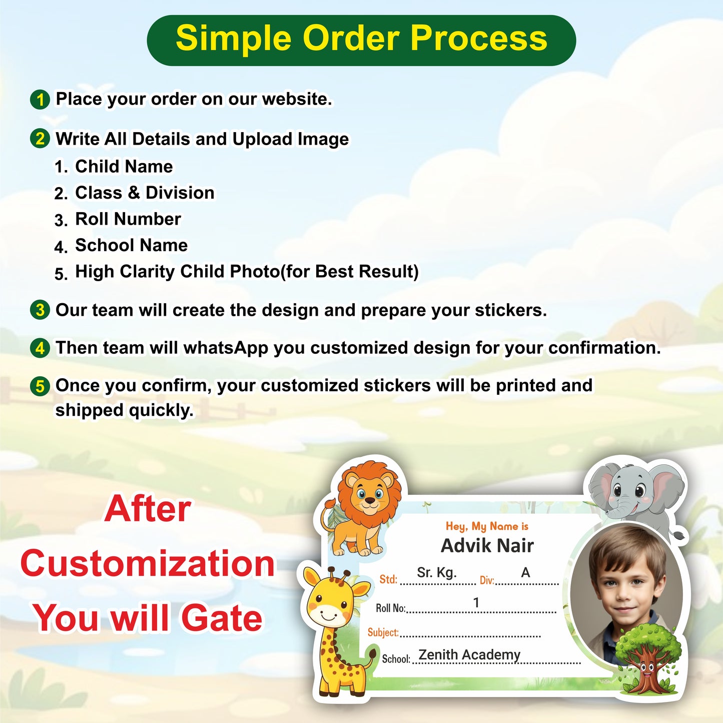 JUNGLE SAFARI COMBO STICKER SET
