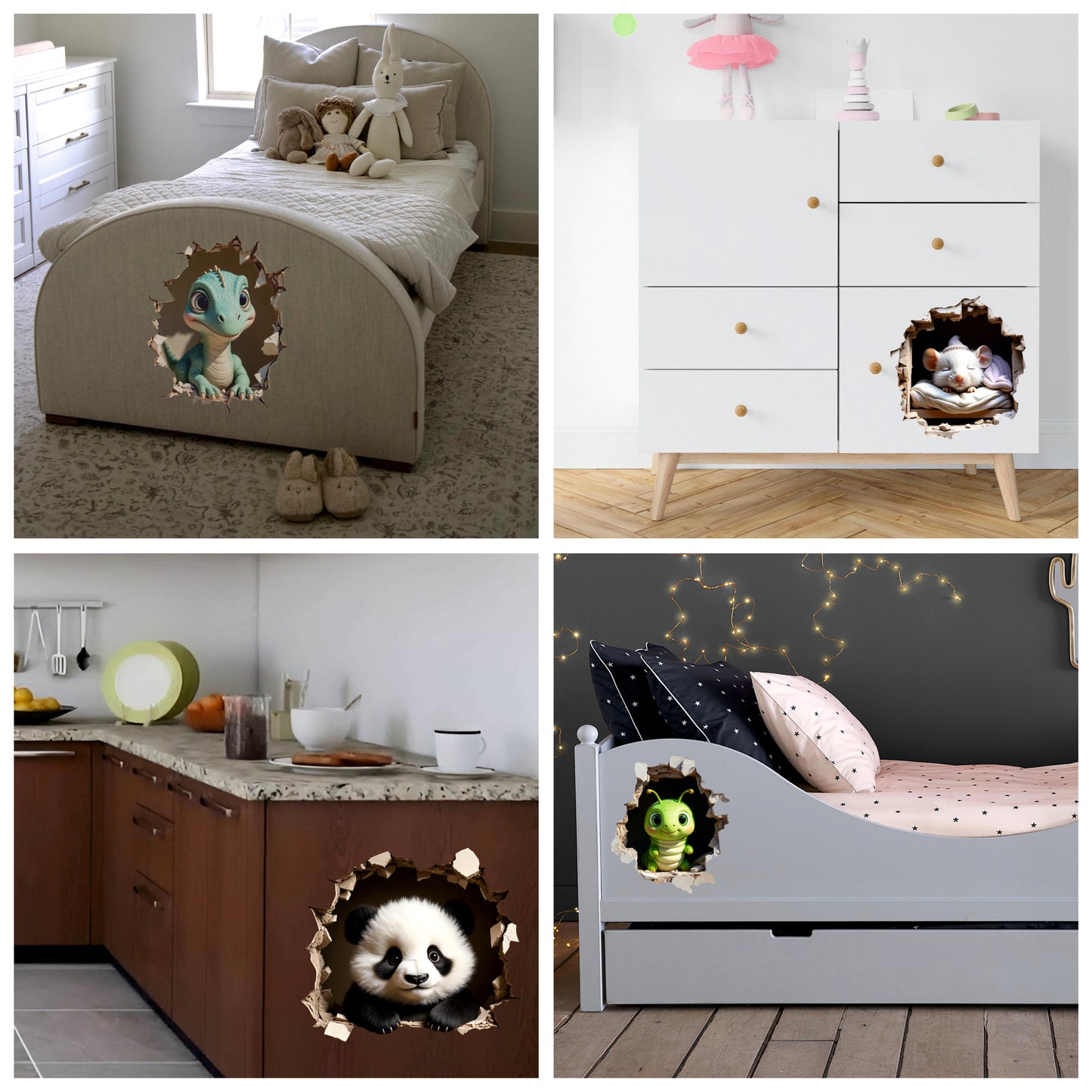 CUTE PUPPY AND FRIENDS SECRET 3D WALL DECAL